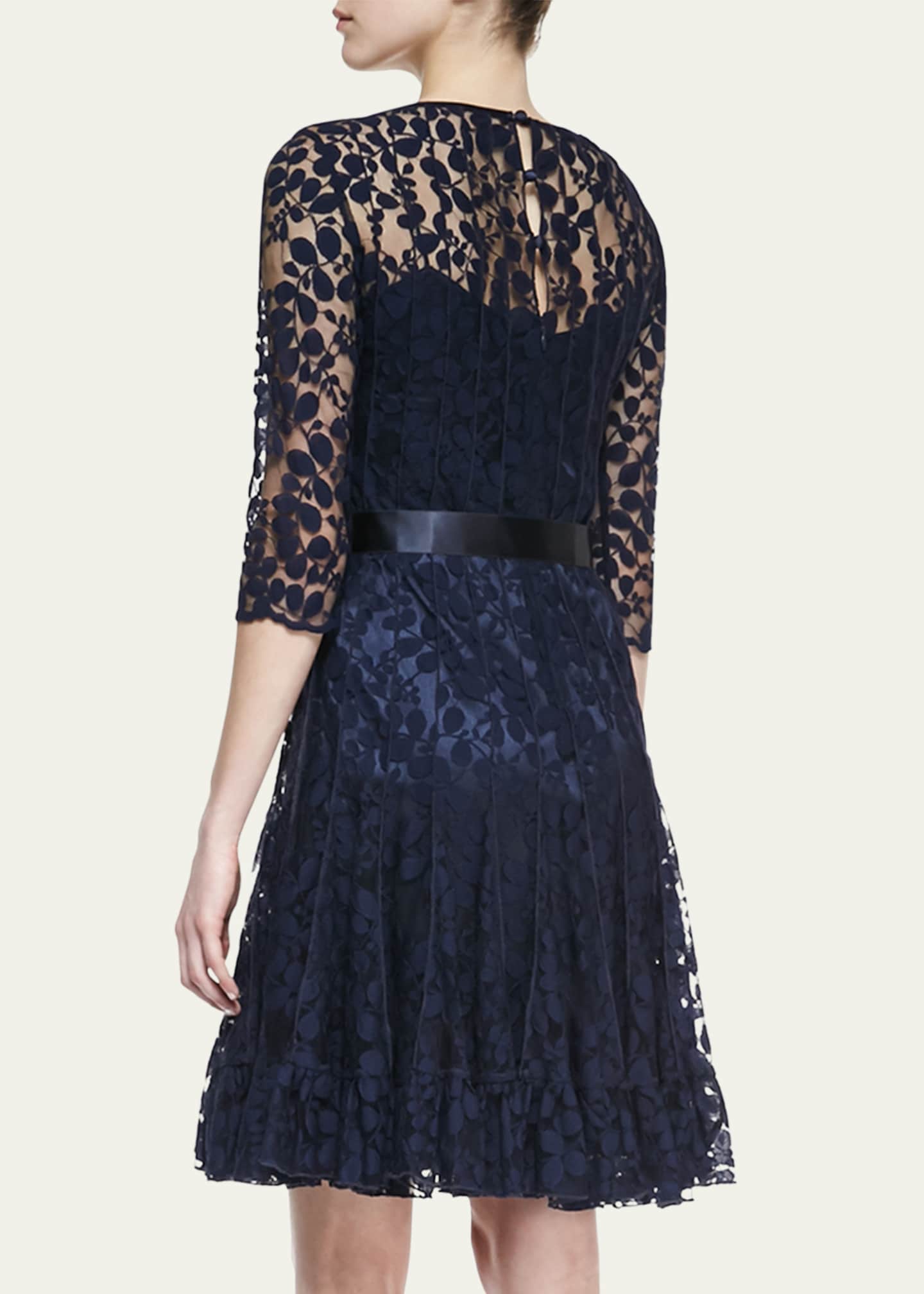 Rickie Freeman for Teri Jon 3/4-Sleeve Lace Overlay Cocktail Dress Image 3 of 5