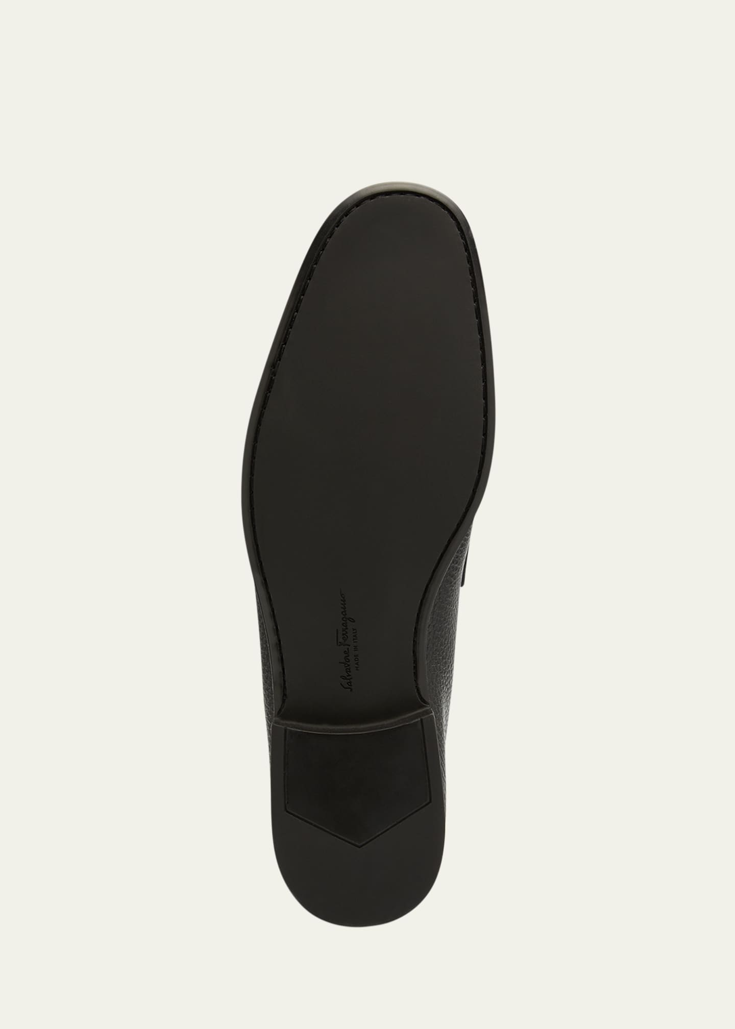 Ferragamo Men's Grandioso Grained Calfskin Gancini Loafer Image 6 of 6