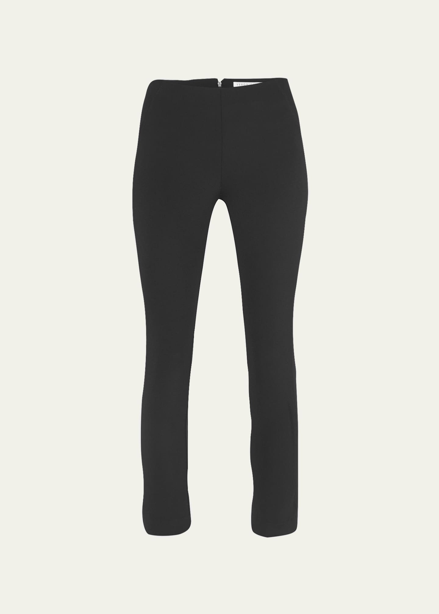 Black Zip Detail Scuba Leggings, Trousers