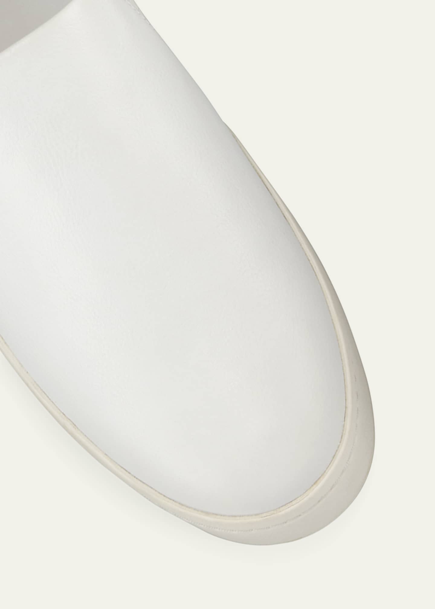 Vince Warren Leather Platform Skate Sneakers Plaster White