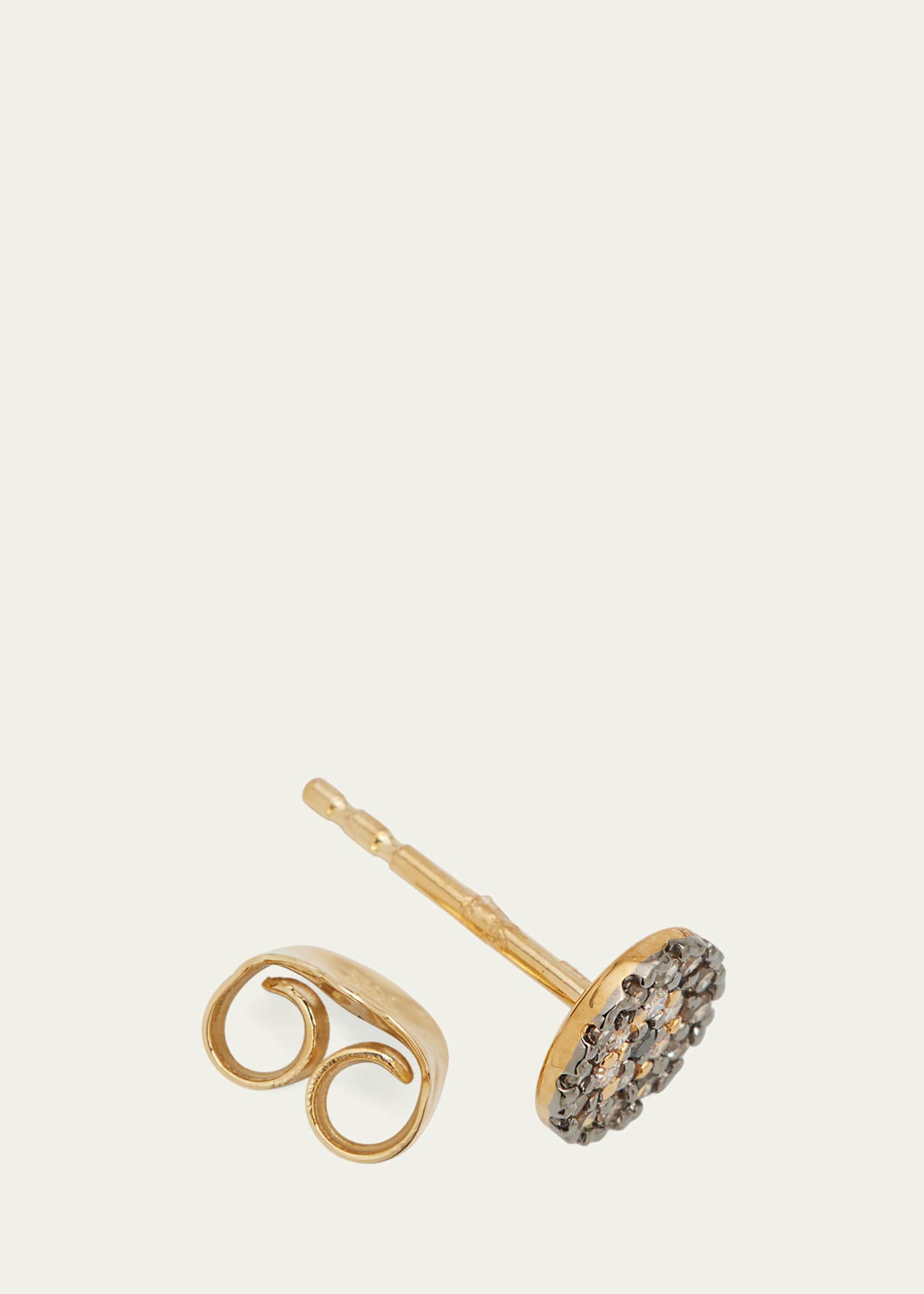 Sydney Evan 14K Yellow Gold Tiny Pave Evil Eye Stud Earring, Single Image 4 of 4