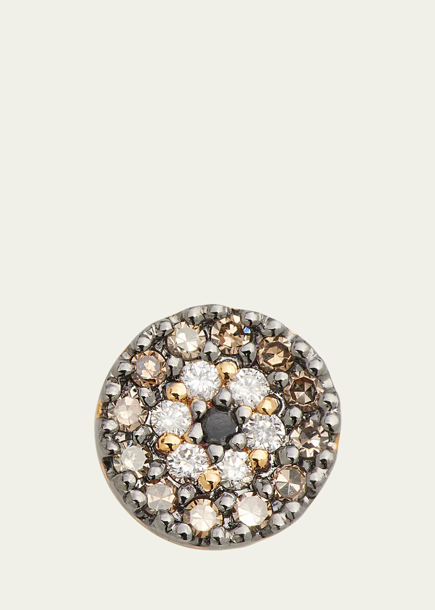 Sydney Evan 14K Yellow Gold Tiny Pave Evil Eye Stud Earring, Single Image 1 of 4