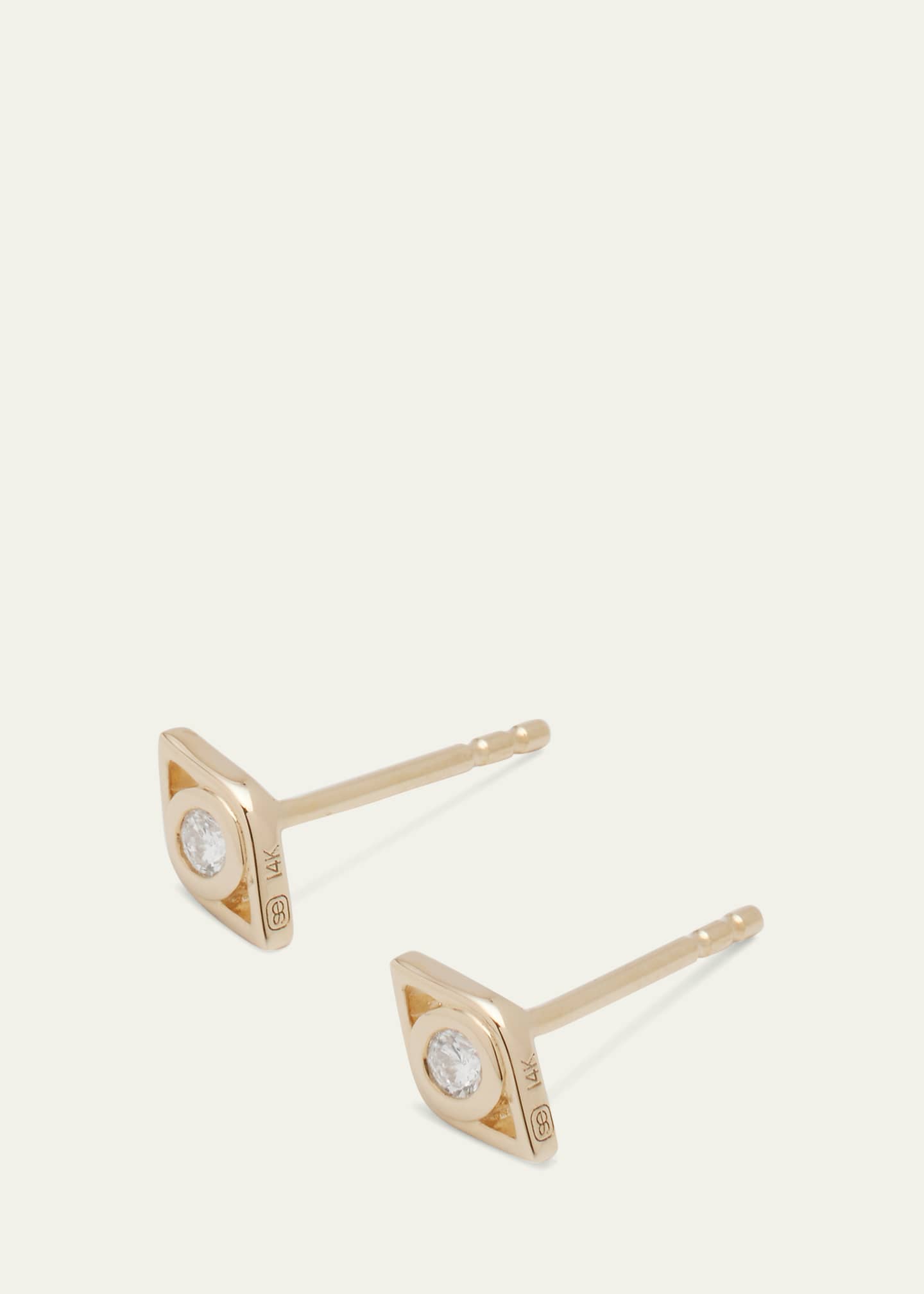 Sydney Evan 14k Diamond Evil Eye Stud Earring, Single Image 3 of 4