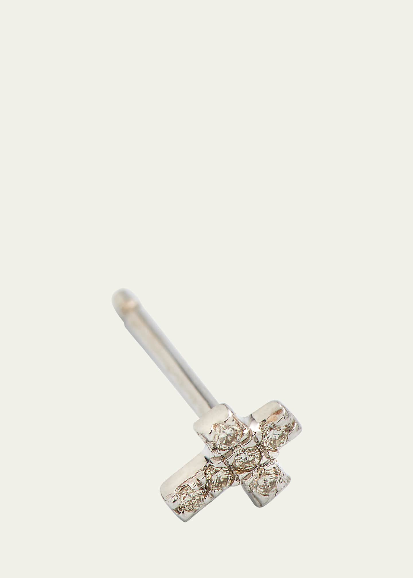 Sydney Evan 14K Yellow Gold Diamond Cross Earrings Image 3 of 4