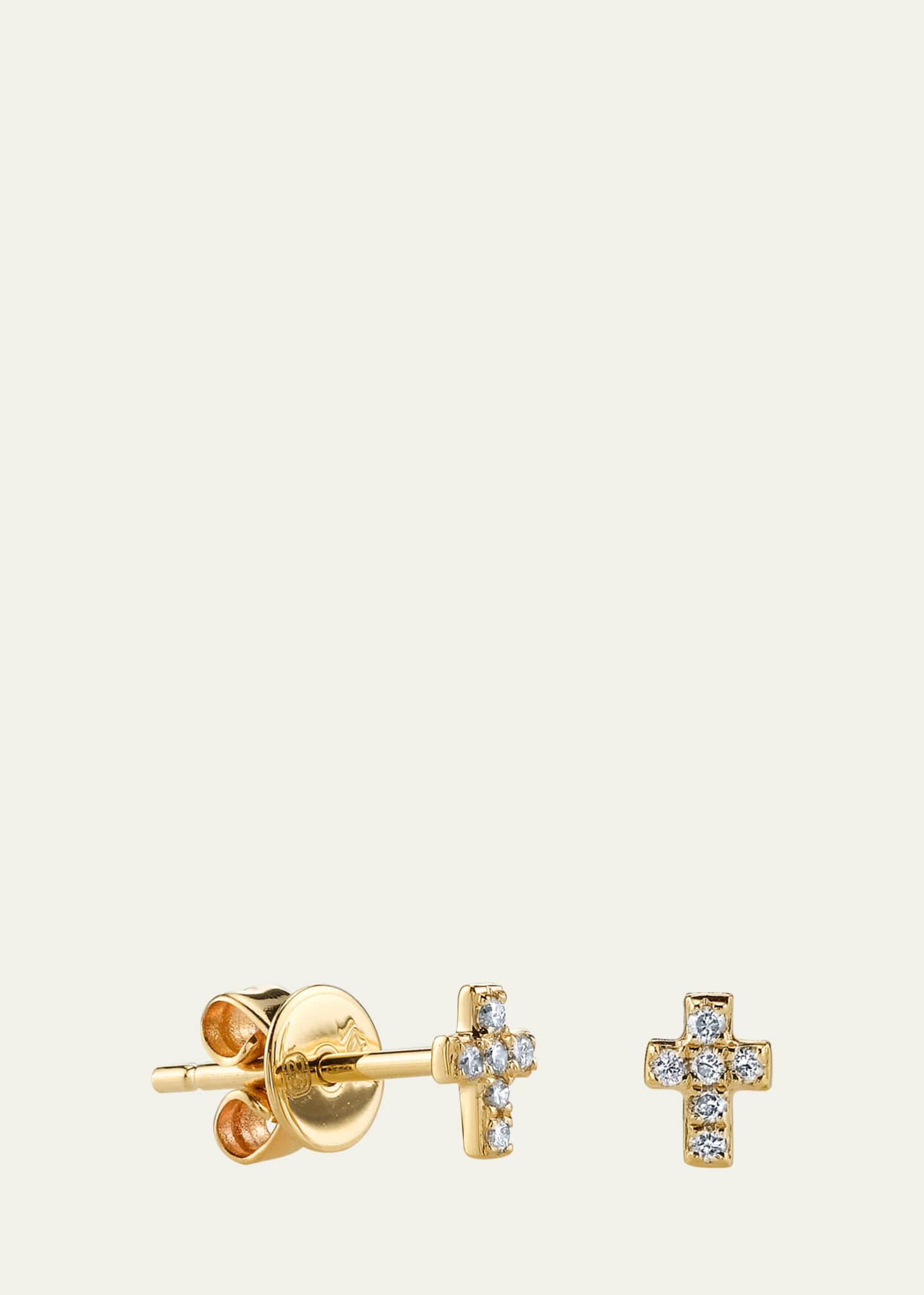 Sydney Evan 14K Yellow Gold Diamond Cross Earrings Image 1 of 4