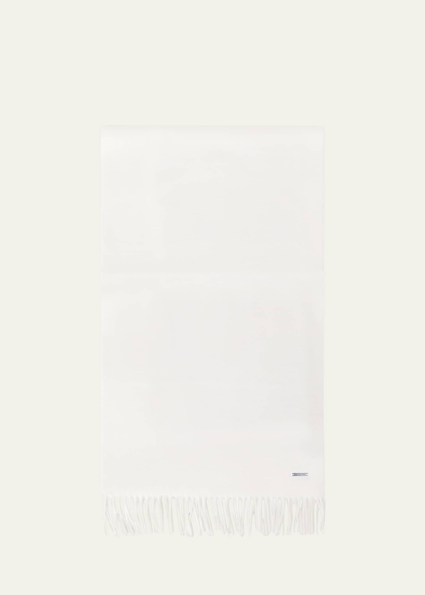 Loro Piana Cashmere Sciarpa Grande Fringe-Trim Scarf Image 1 of 5