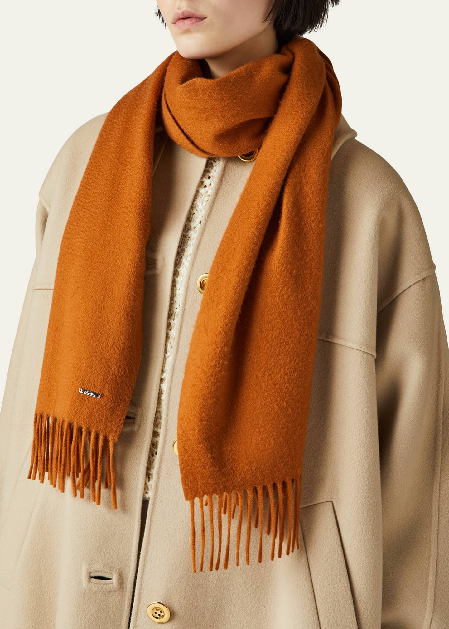 Loro Piana Men's Fringed Cashmere Scarf