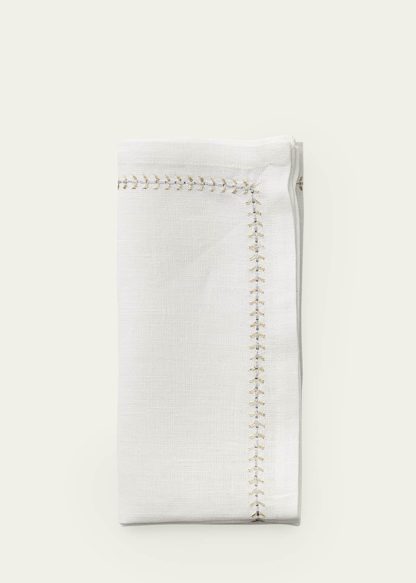 Kim Seybert Silver/Gold Herringbone Napkin Image 2 of 2