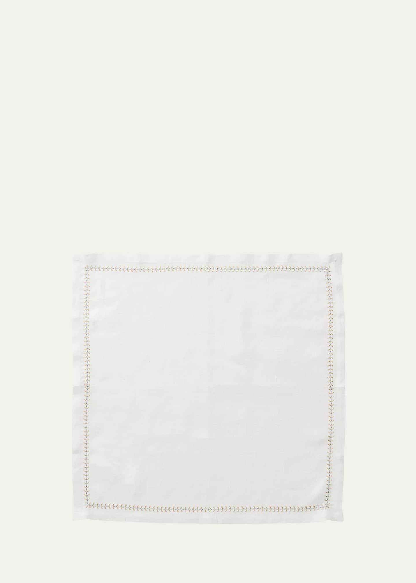 Kim Seybert Silver/Gold Herringbone Napkin Image 1 of 2