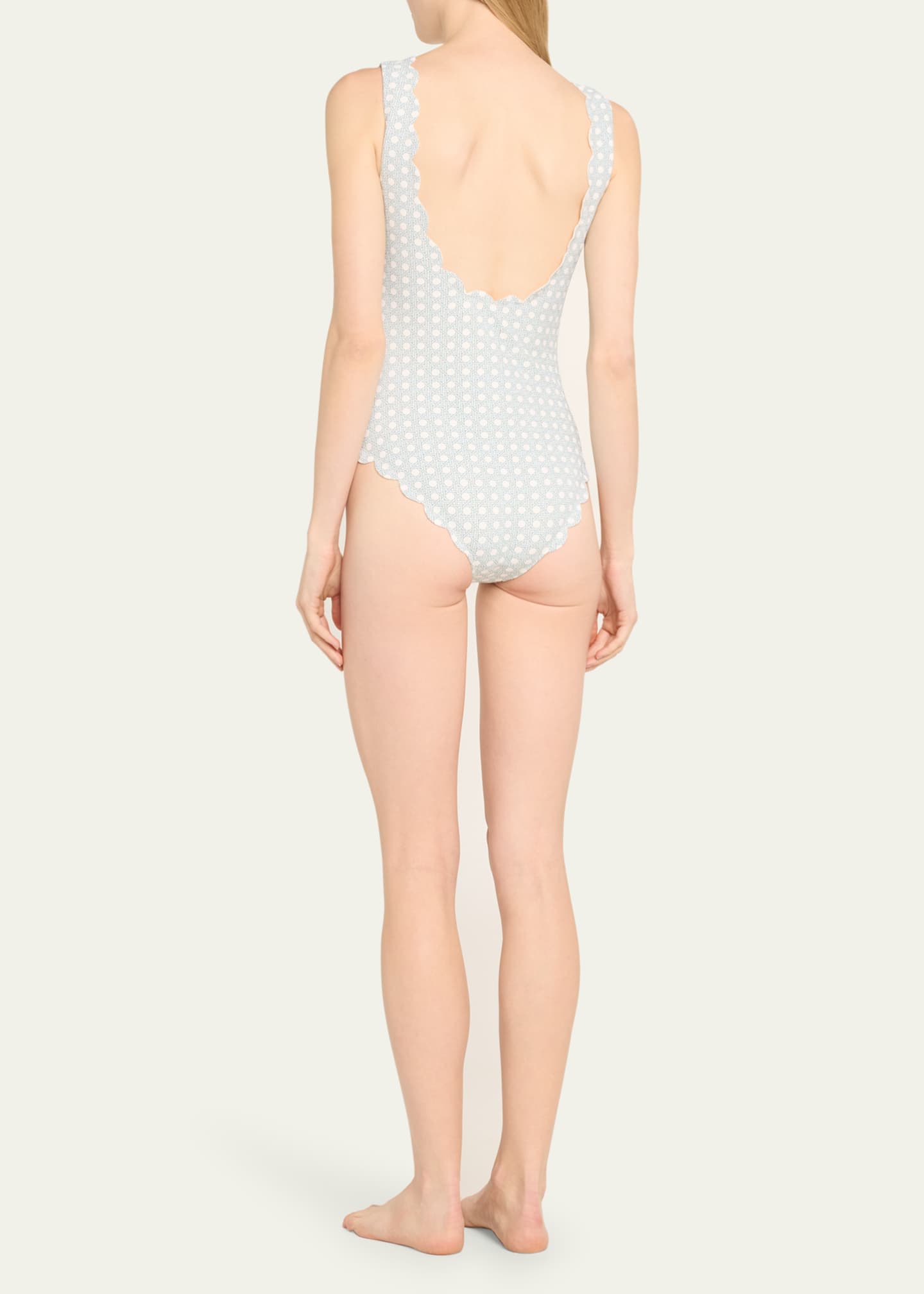 Marysia Palm Springs Scalloped Lace-Up Maillot Image 3 of 4