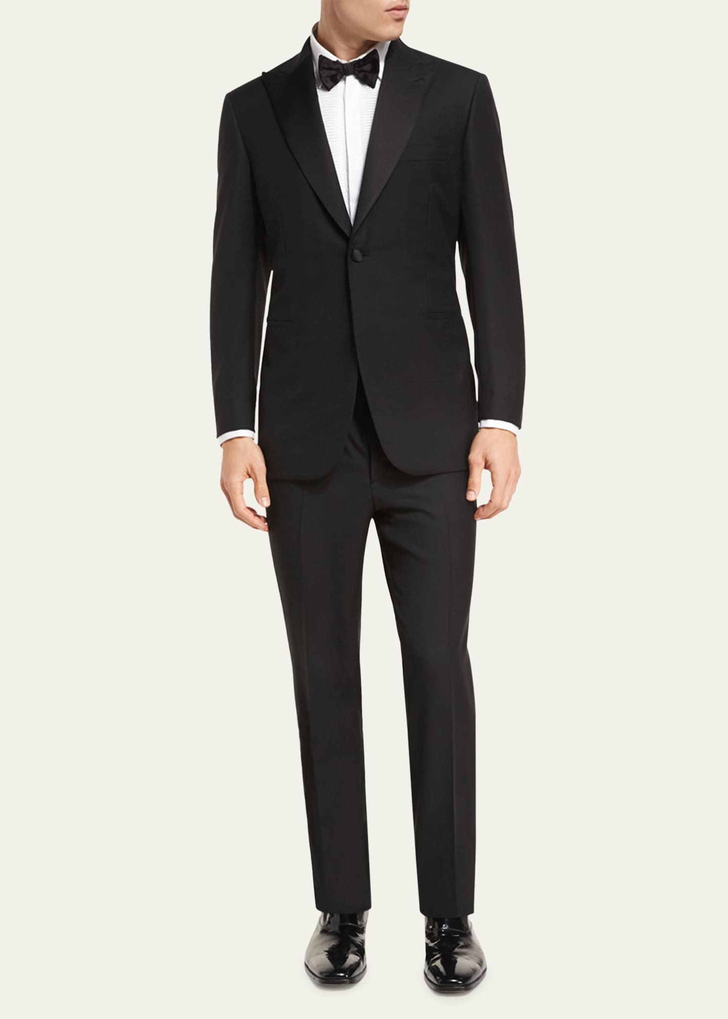 Brioni Two Piece Wool Tuxedo Suit Black