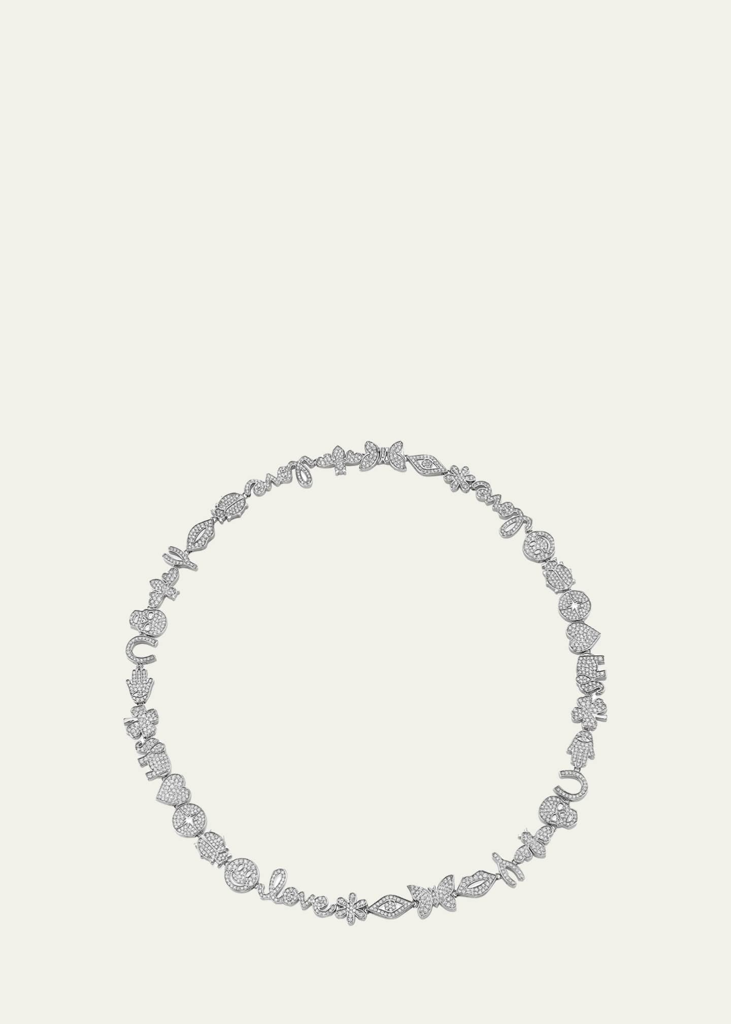 15th Anniversary Diamond Necklace w 14K White Gold