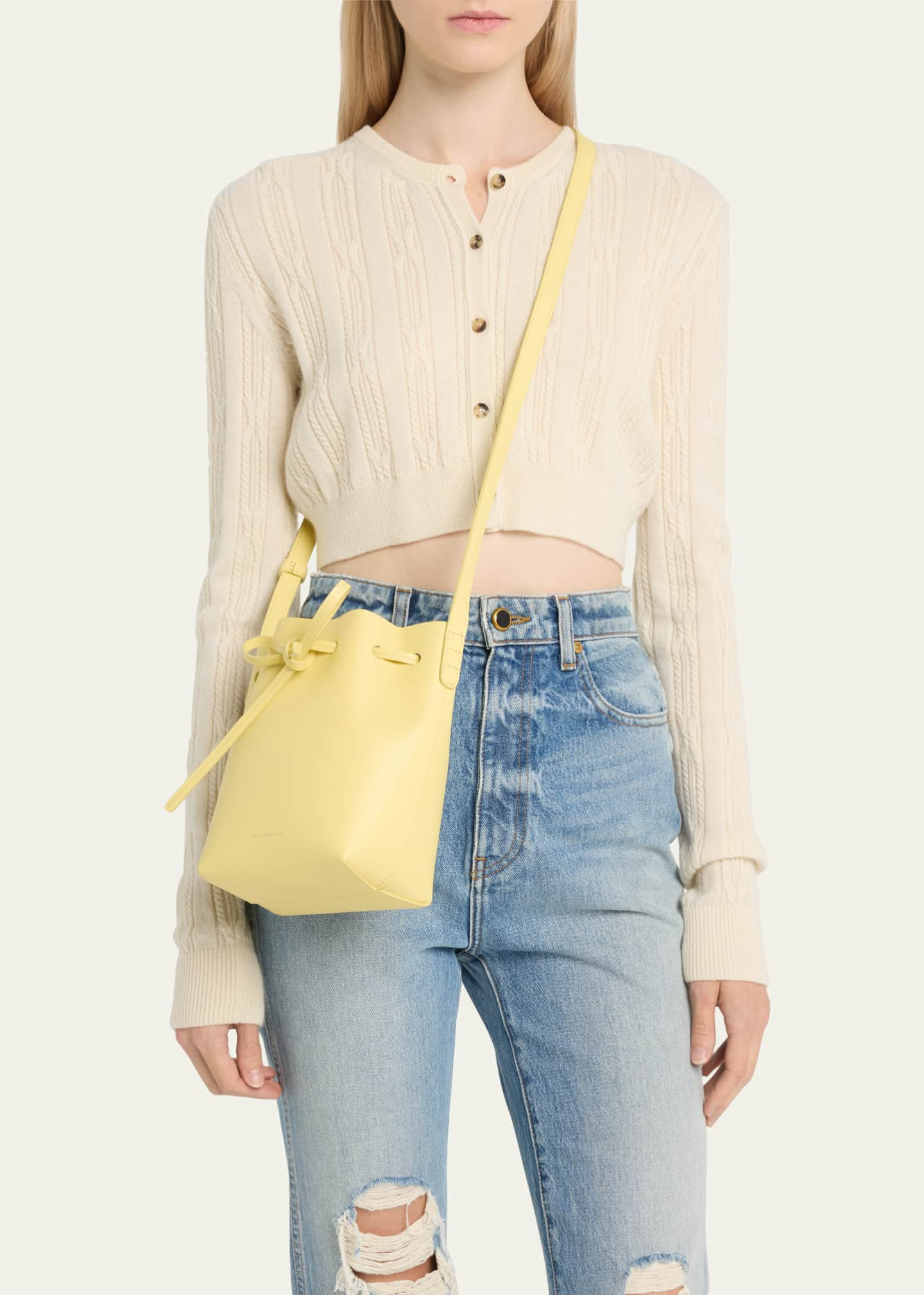 Mansur Gavriel Mini Leather Bucket Bag