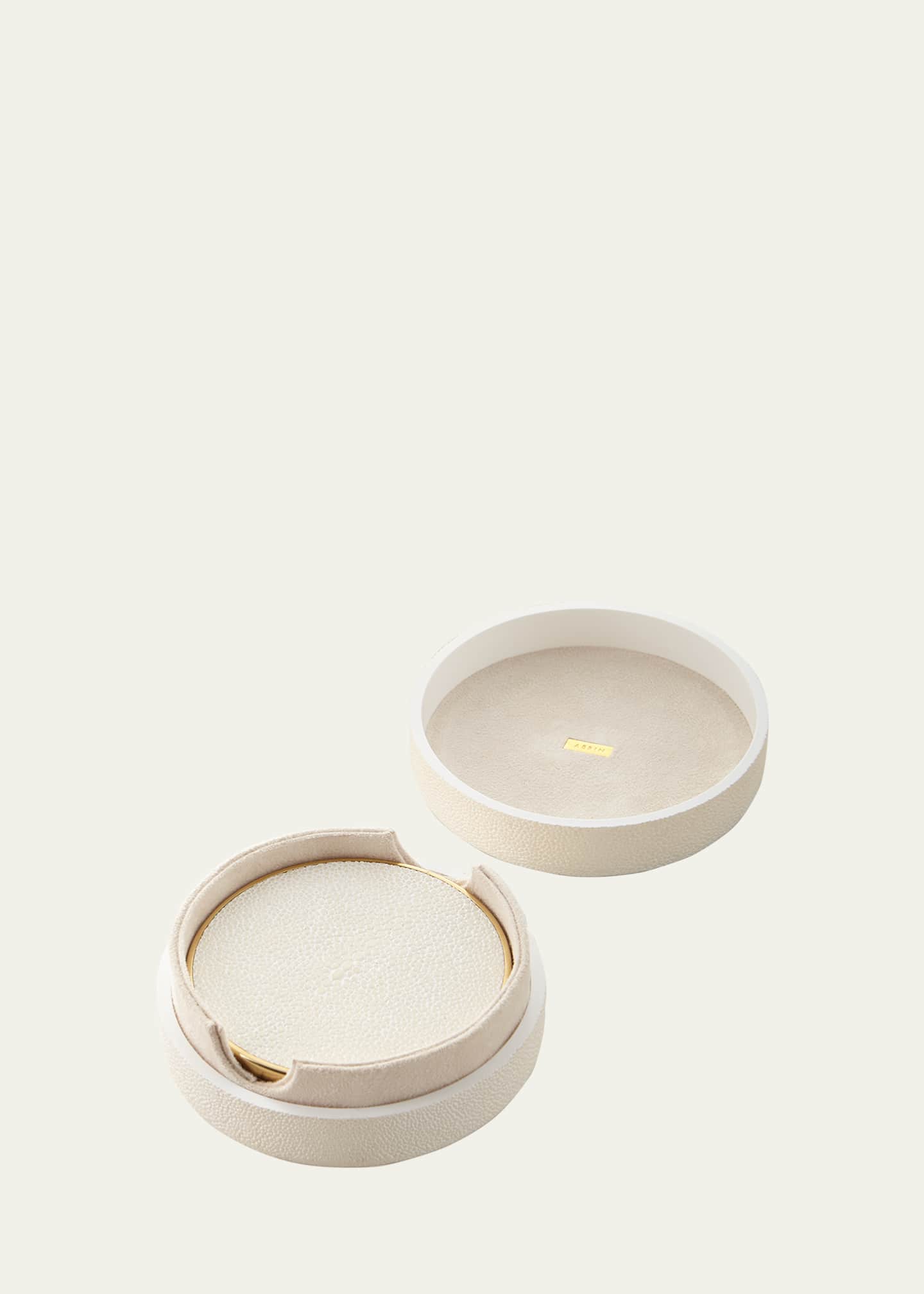 AERIN Faux-Shagreen Coaster Set