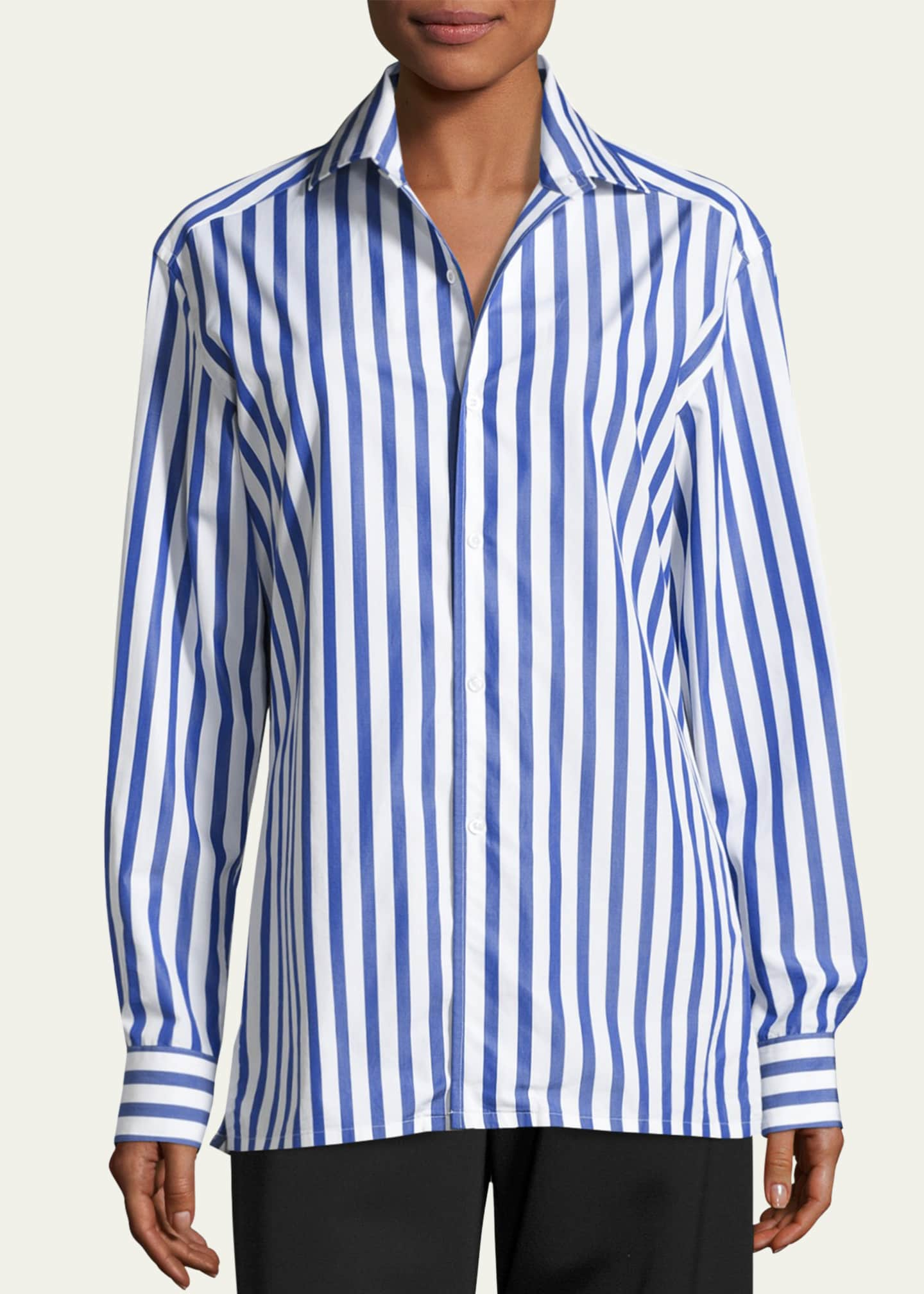 Ralph Lauren Collection Women's Capri Striped Cotton Shirt