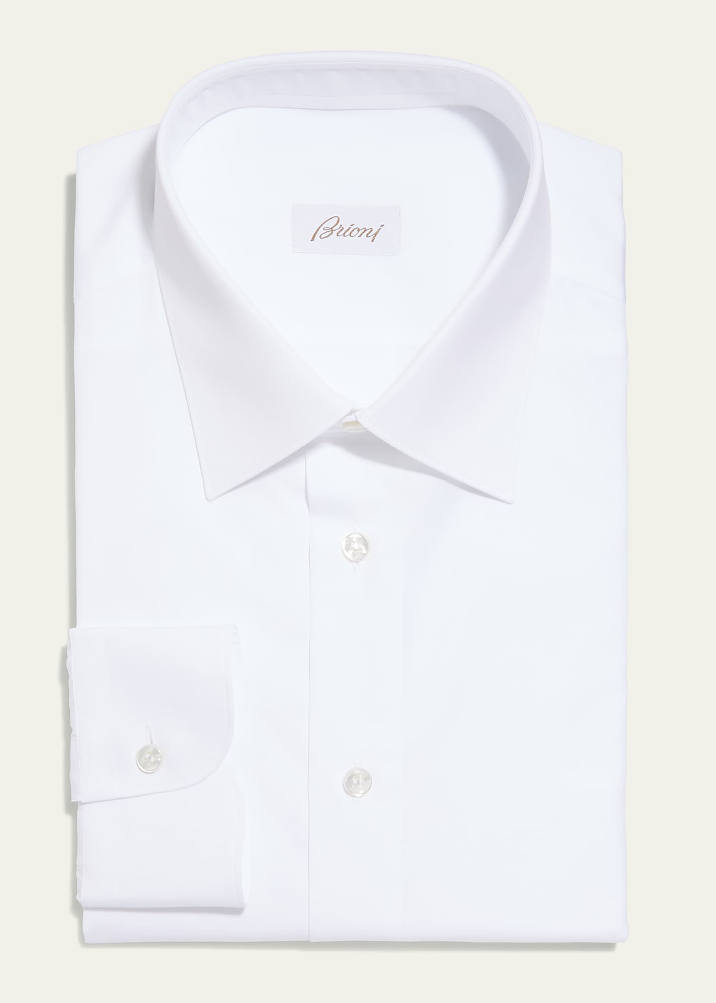 Brioni Wardrobe Essential Solid Dress Shirt, White Image 2 of 3