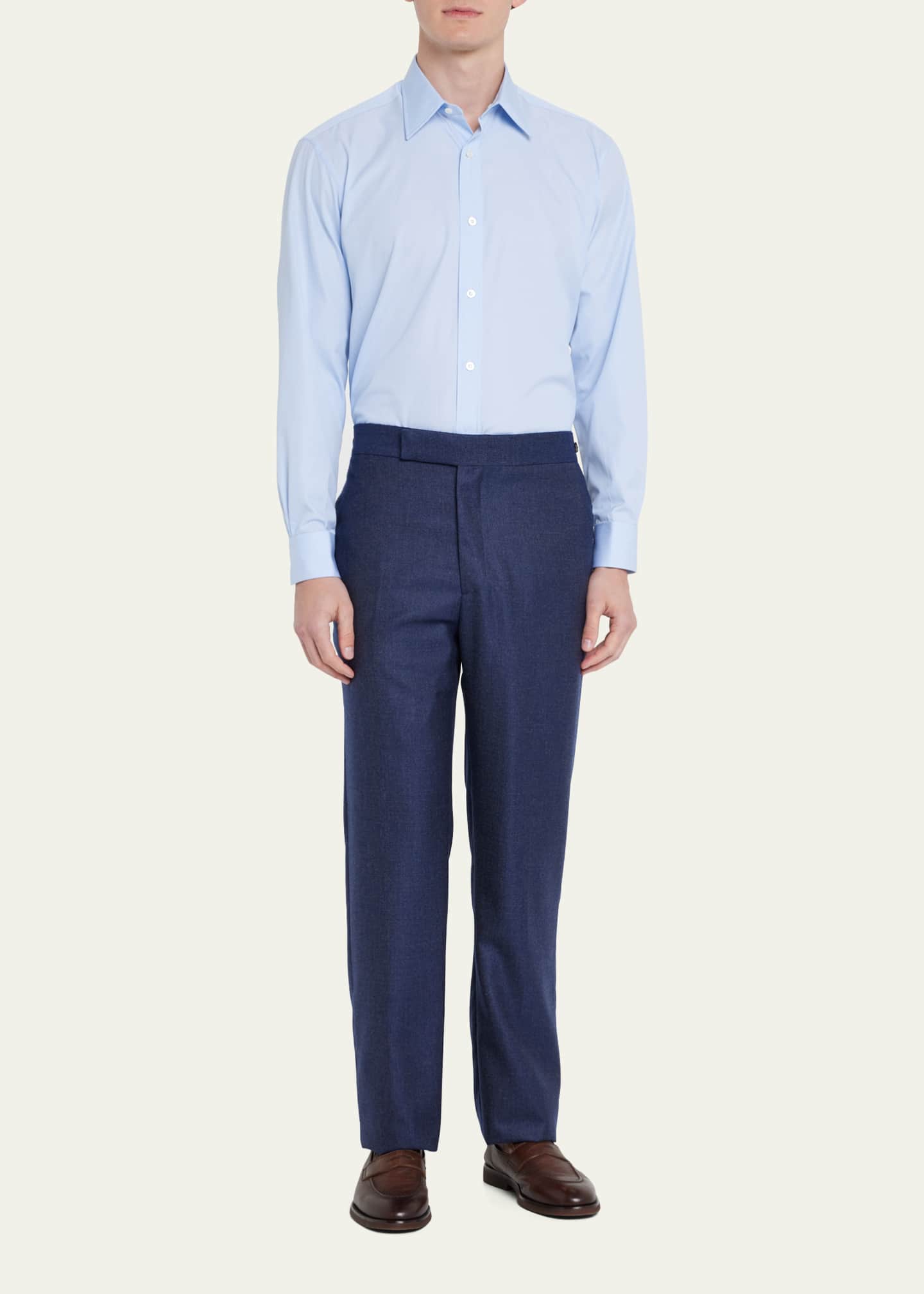 Charvet Men's Point Collar Cotton Dress Shirt Image 2 of 5