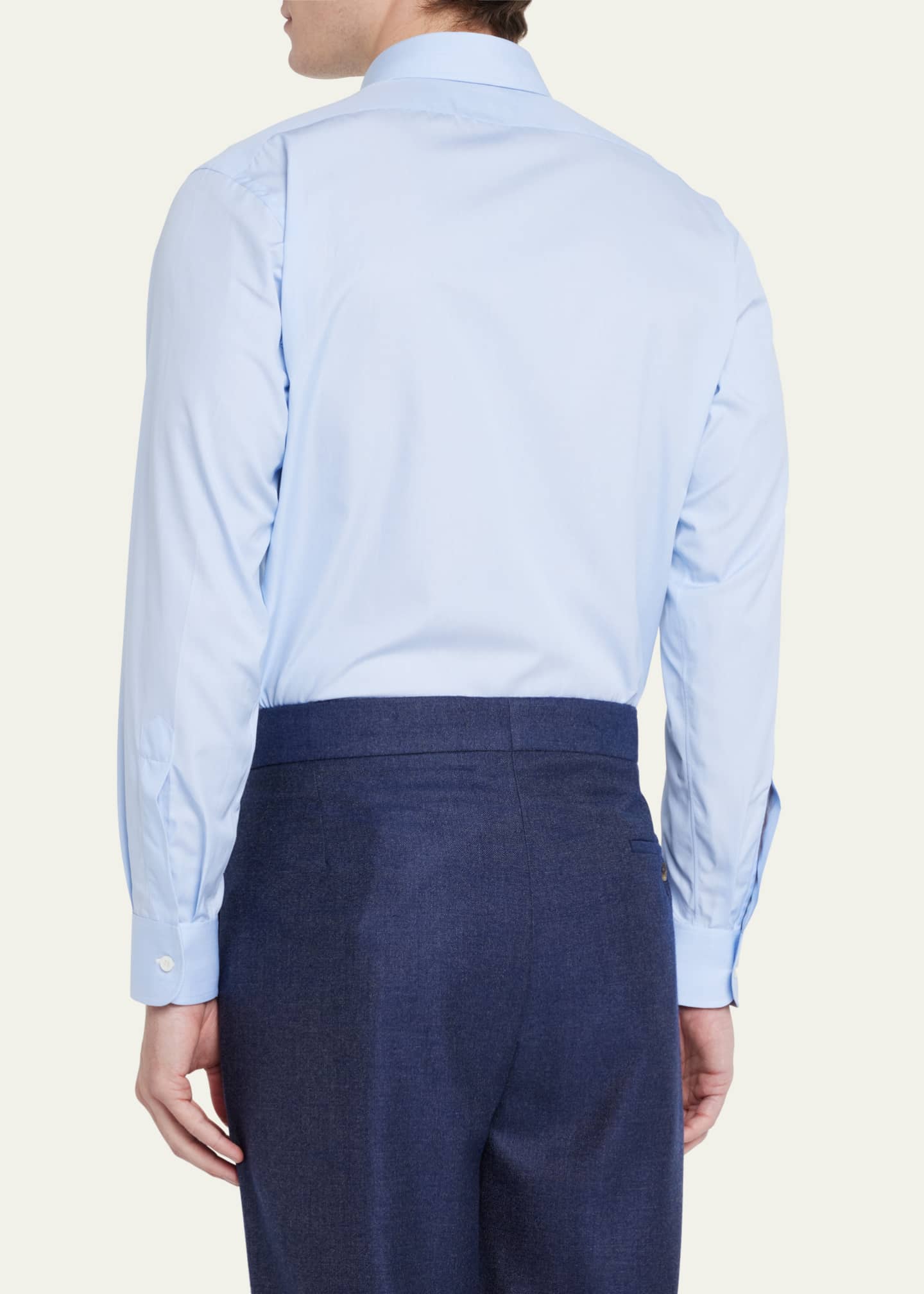 Charvet Men's Point Collar Cotton Dress Shirt Image 3 of 5