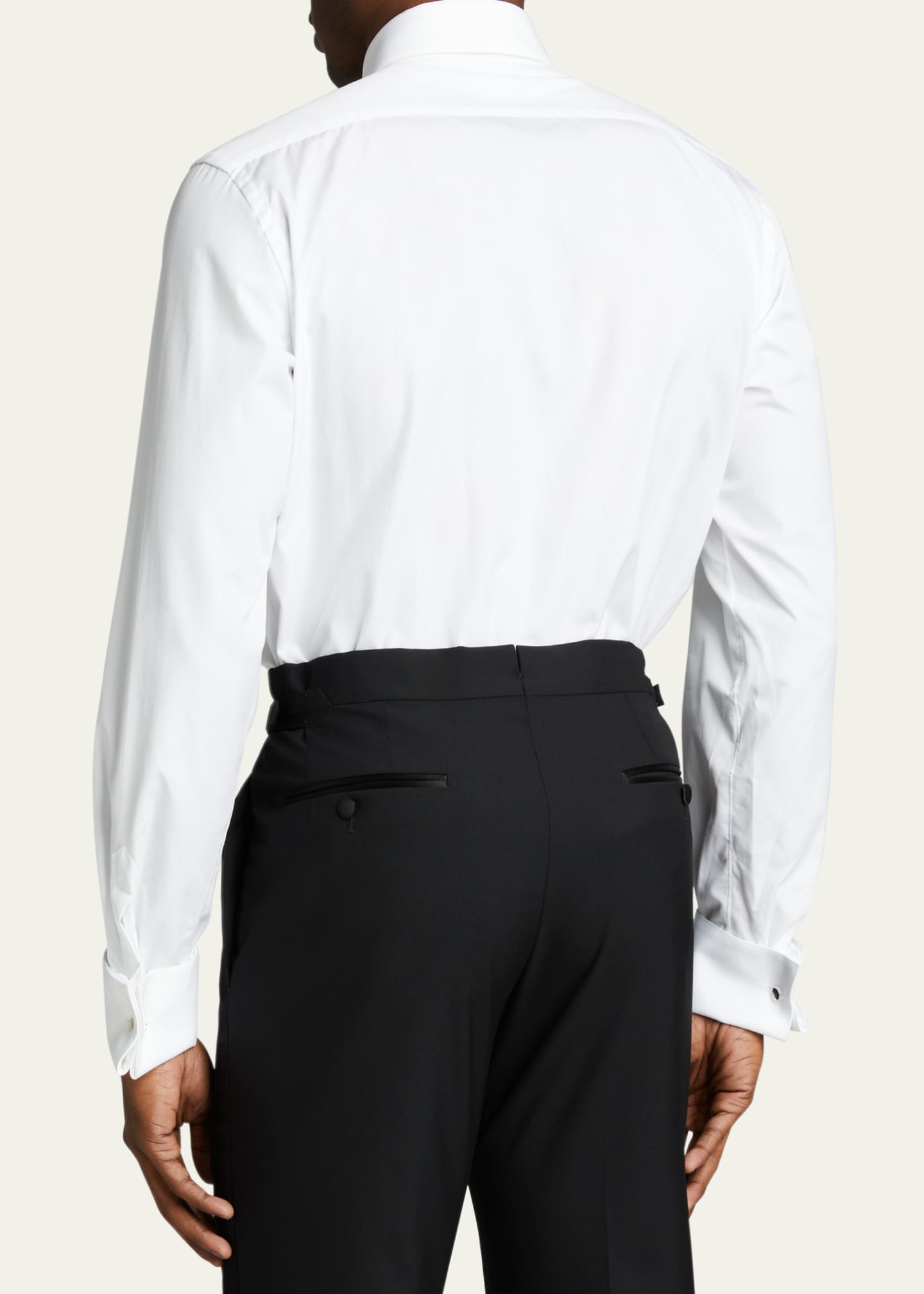 Bergdorf Goodman Men's Pique Bib-Front Tuxedo Shirt Image 3 of 5