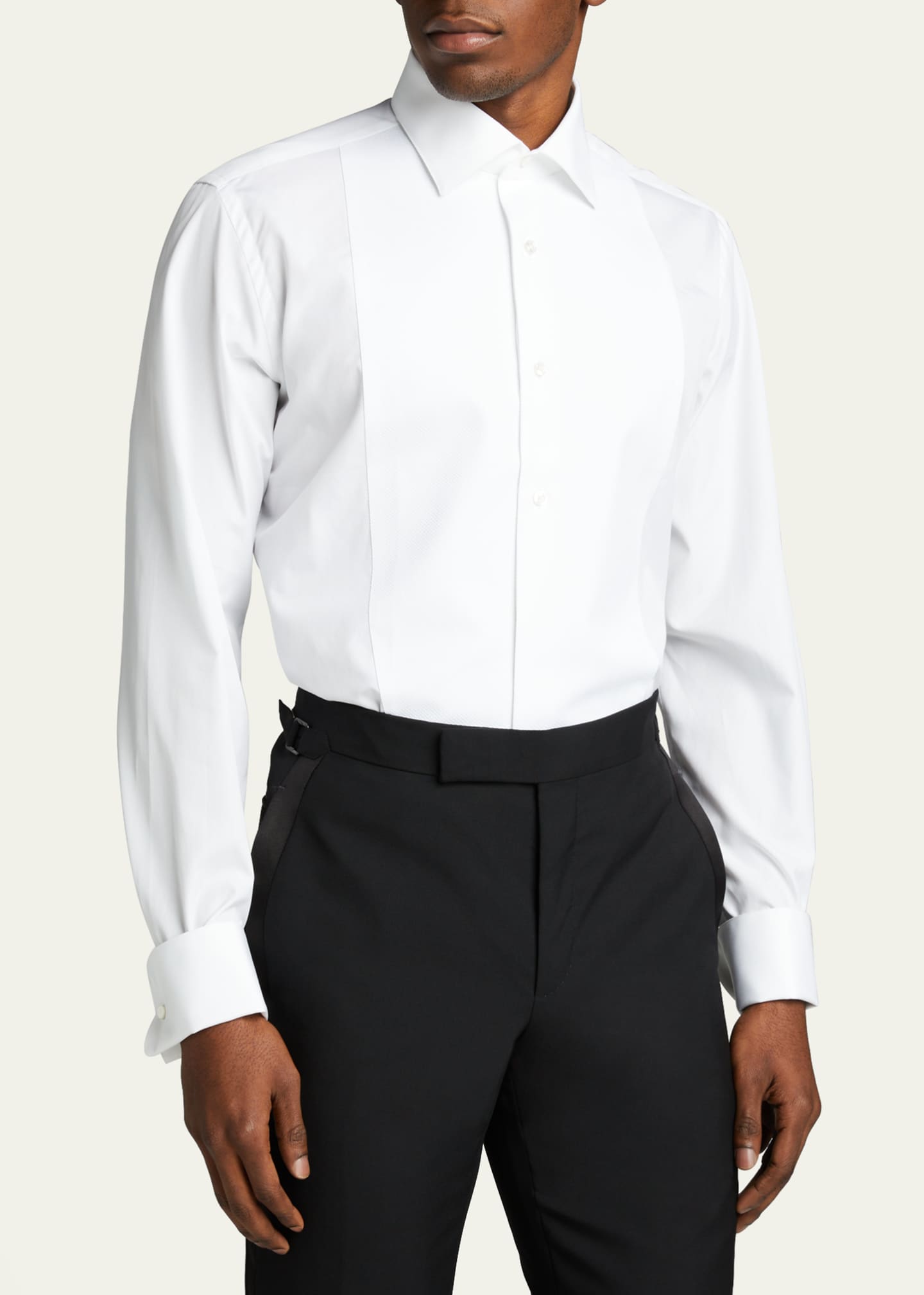 Bergdorf Goodman Men s Pique Bib Front Tuxedo Shirt White Men s 38 EU 15 Us Shirts Tops Tuxedo Shirts