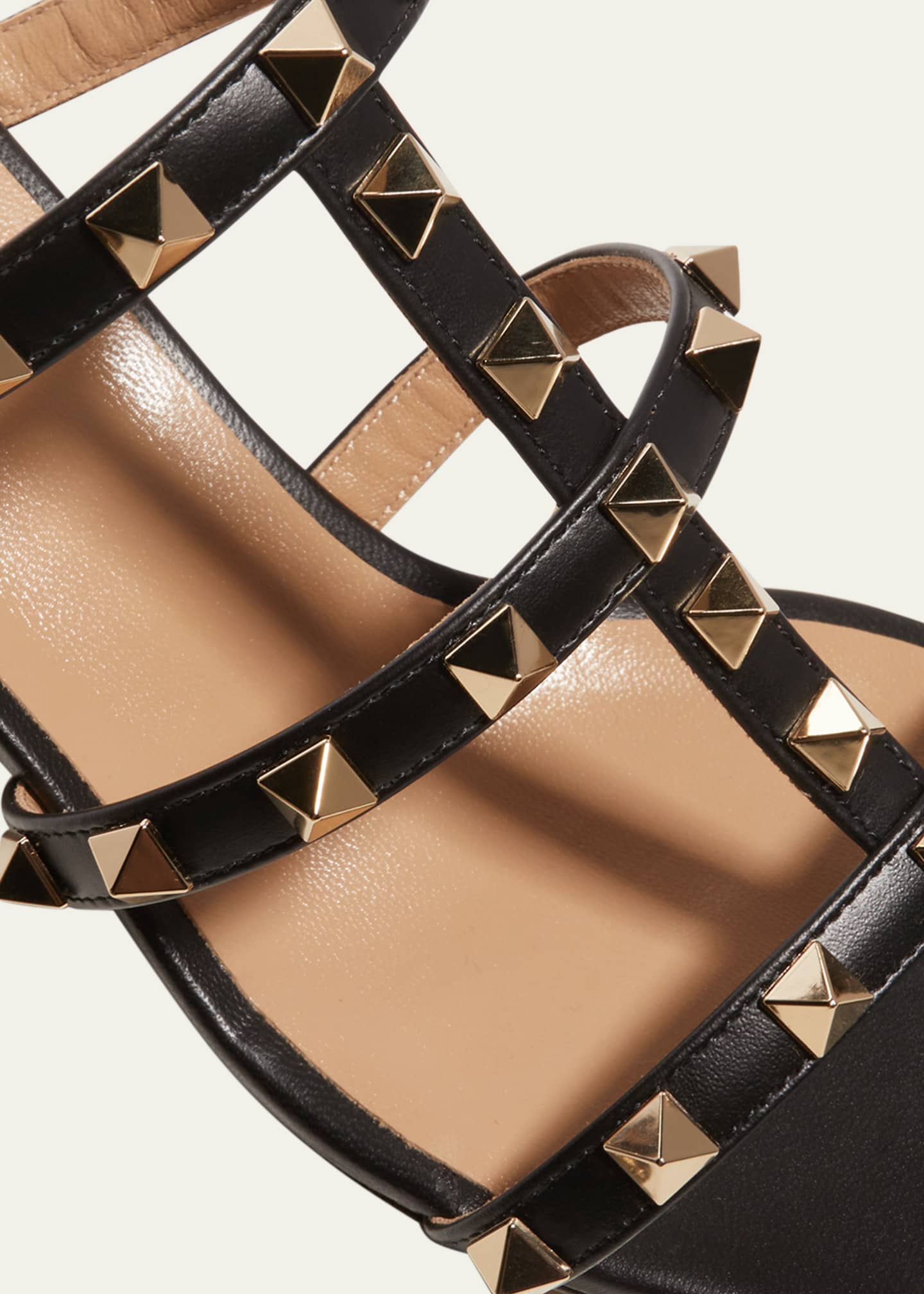 Valentino rockstud caged 6 leather sandal cheap