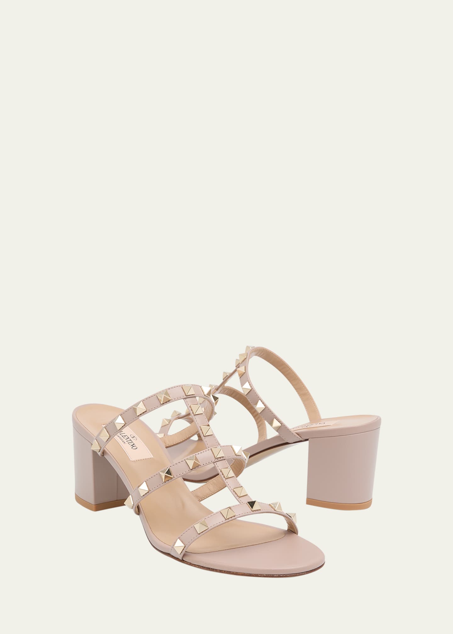 Valentino Garavani Rockstud Caged 60mm Slide Sandals Bergdorf Goodman