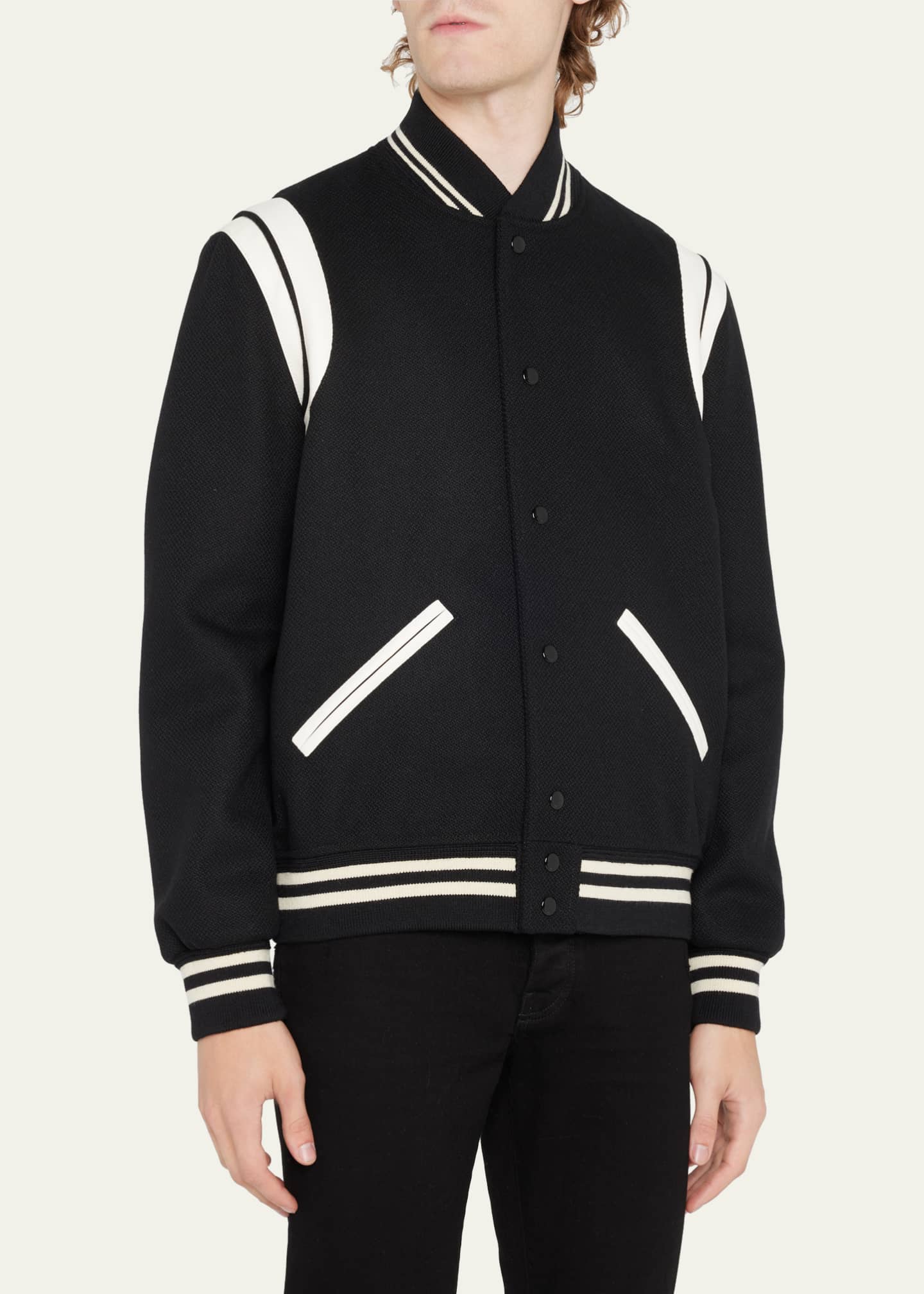 Saint laurent teddy jacket in wool store