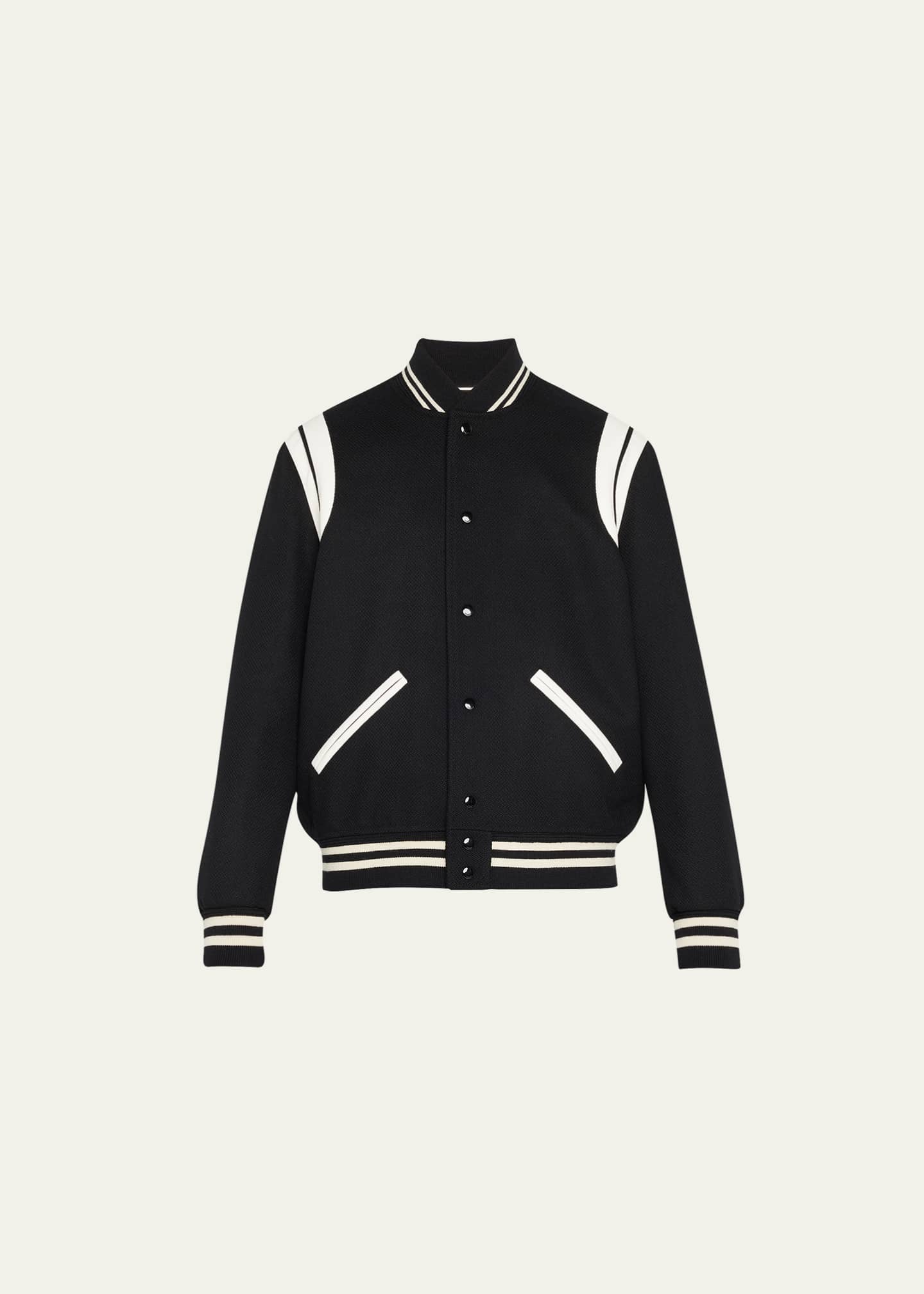 Saint Laurent - Men's Teddy Bomber Casual Jacket - White - Wool