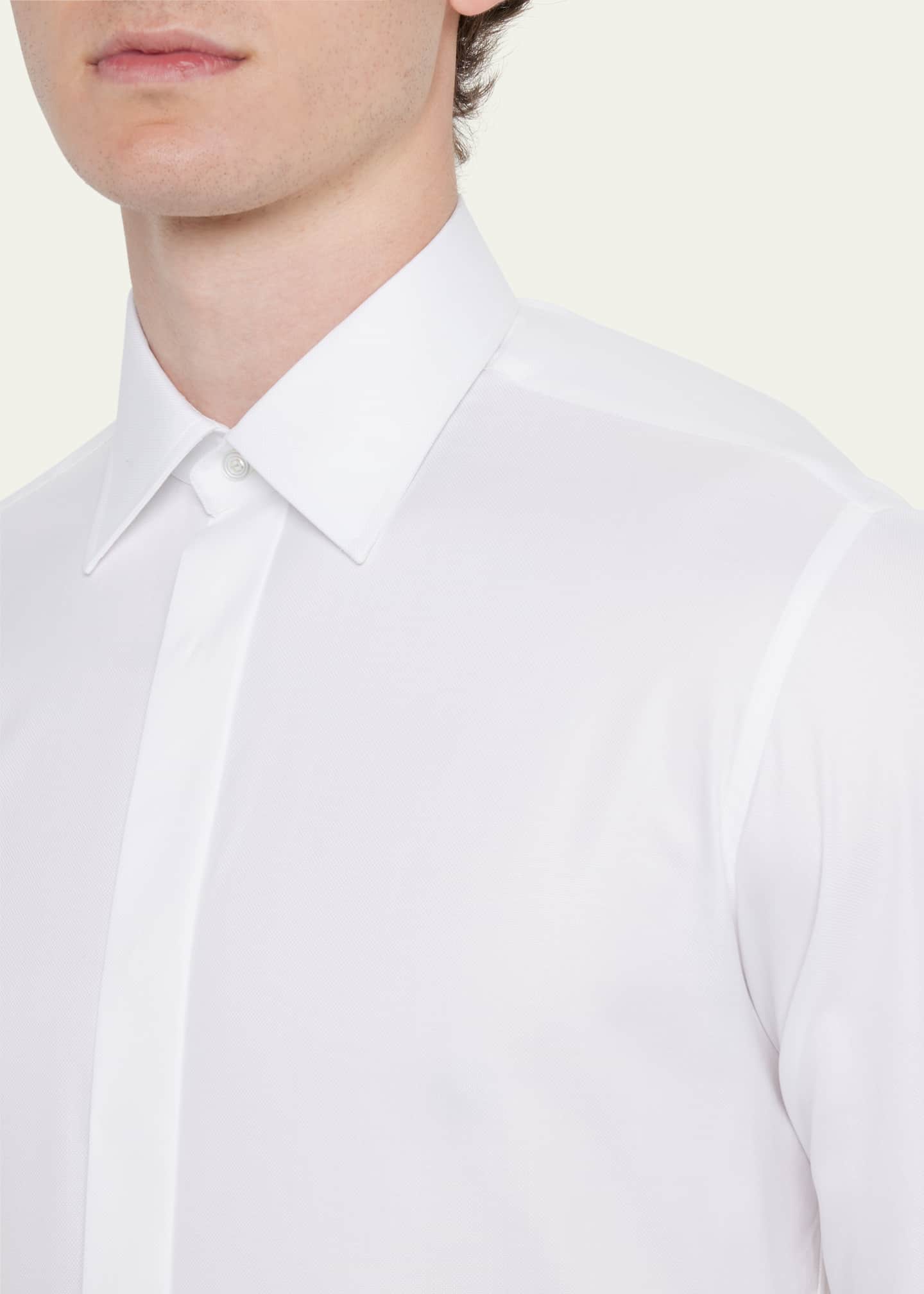 Charvet Men's Slim Fit Covered Placket Dress Shirt Image 5 of 5