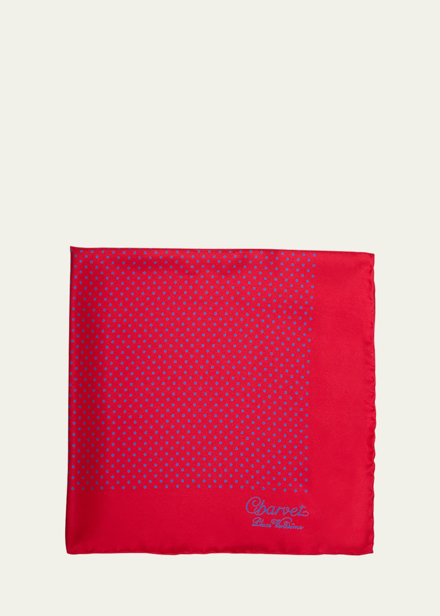 Charvet Men's Silk Dot-Print Pocket Square
