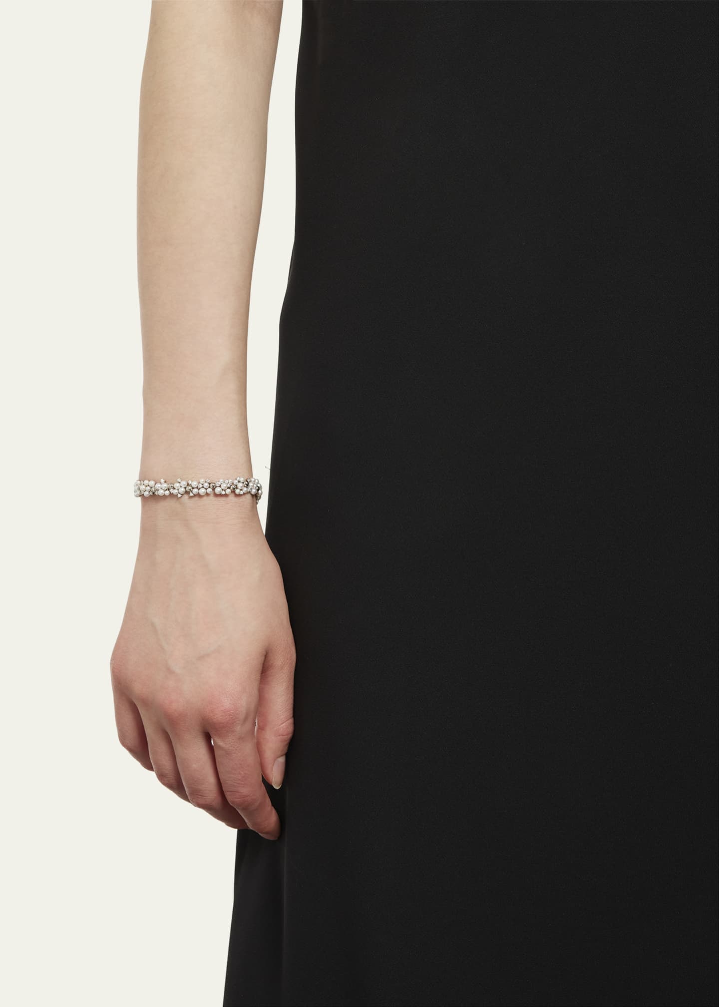 Paul Morelli White Gold LaGrange Pearl Link Bracelet With Diamonds Image 2 of 4