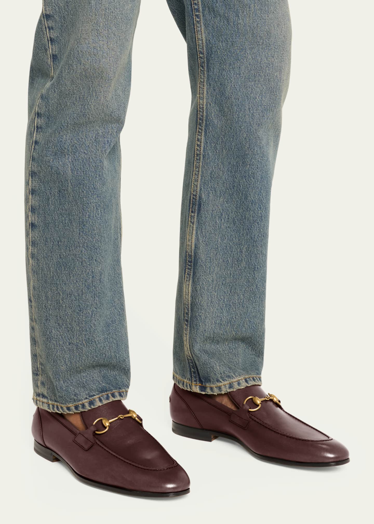 Gucci Men's Jordaan Leather Loafers Image 2 of 5