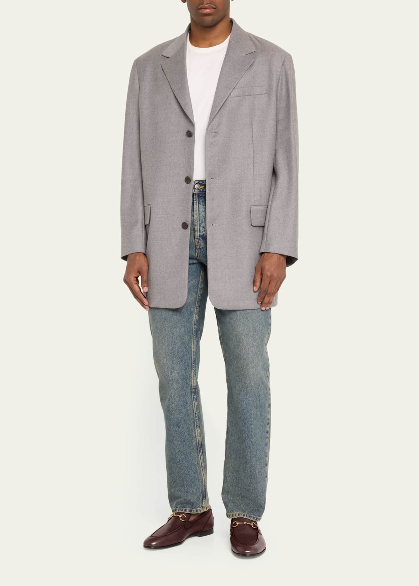 Gucci Men's Jordaan Leather Loafers Image 3 of 5