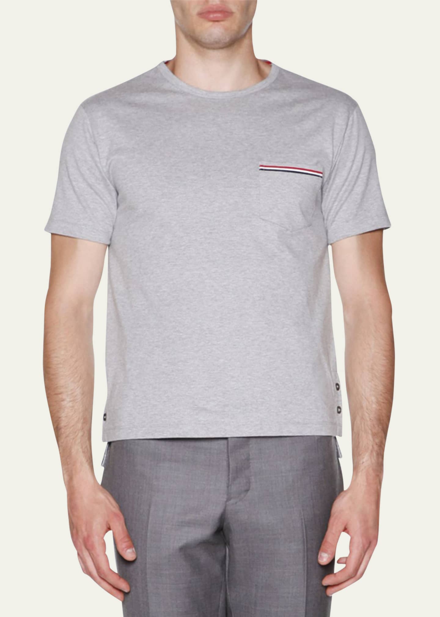 Thom Browne Short-Sleeve Logo Pocket T-Shirt Image 2 of 5