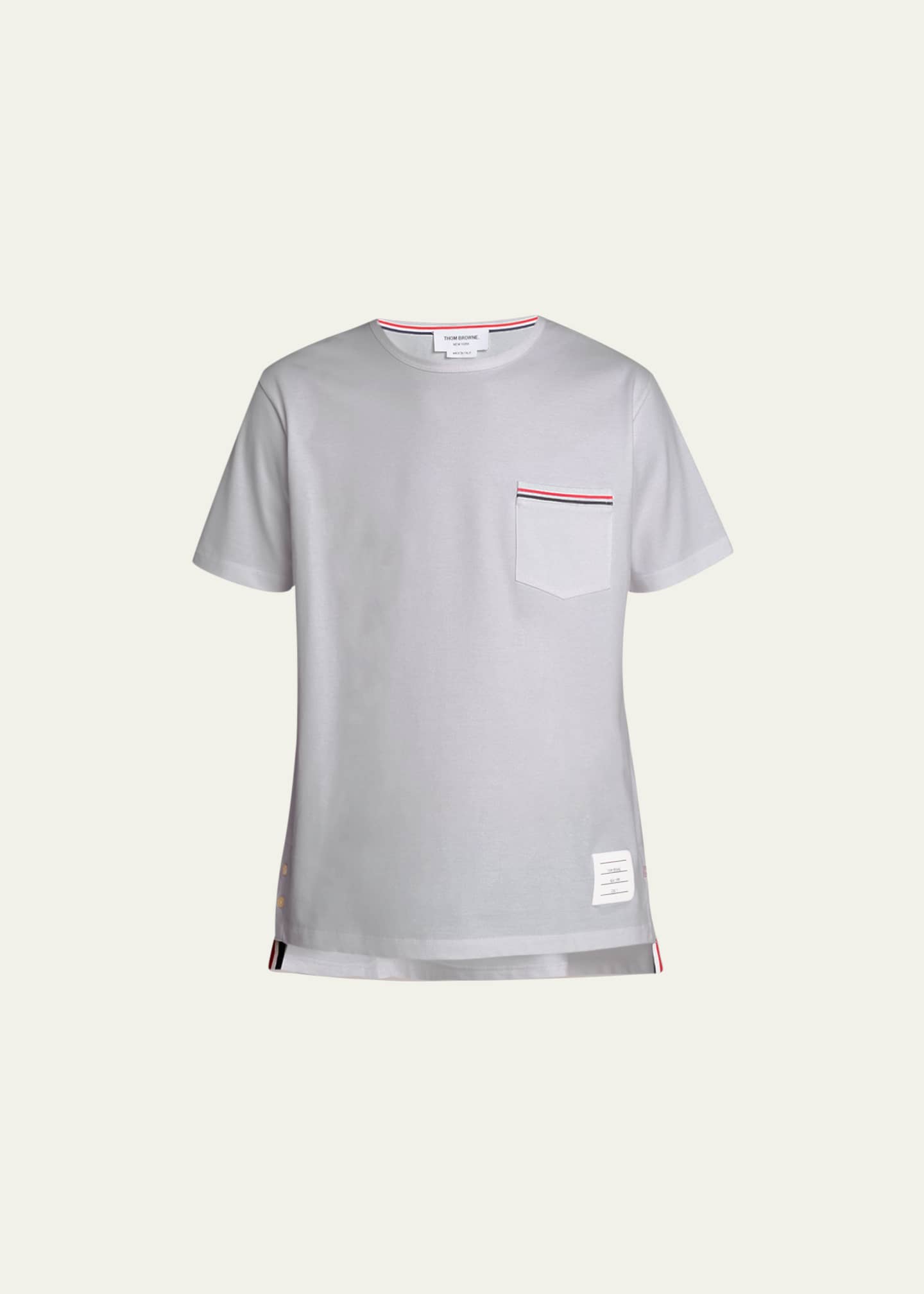 Thom Browne Short-Sleeve Logo Pocket T-Shirt Image 1 of 5