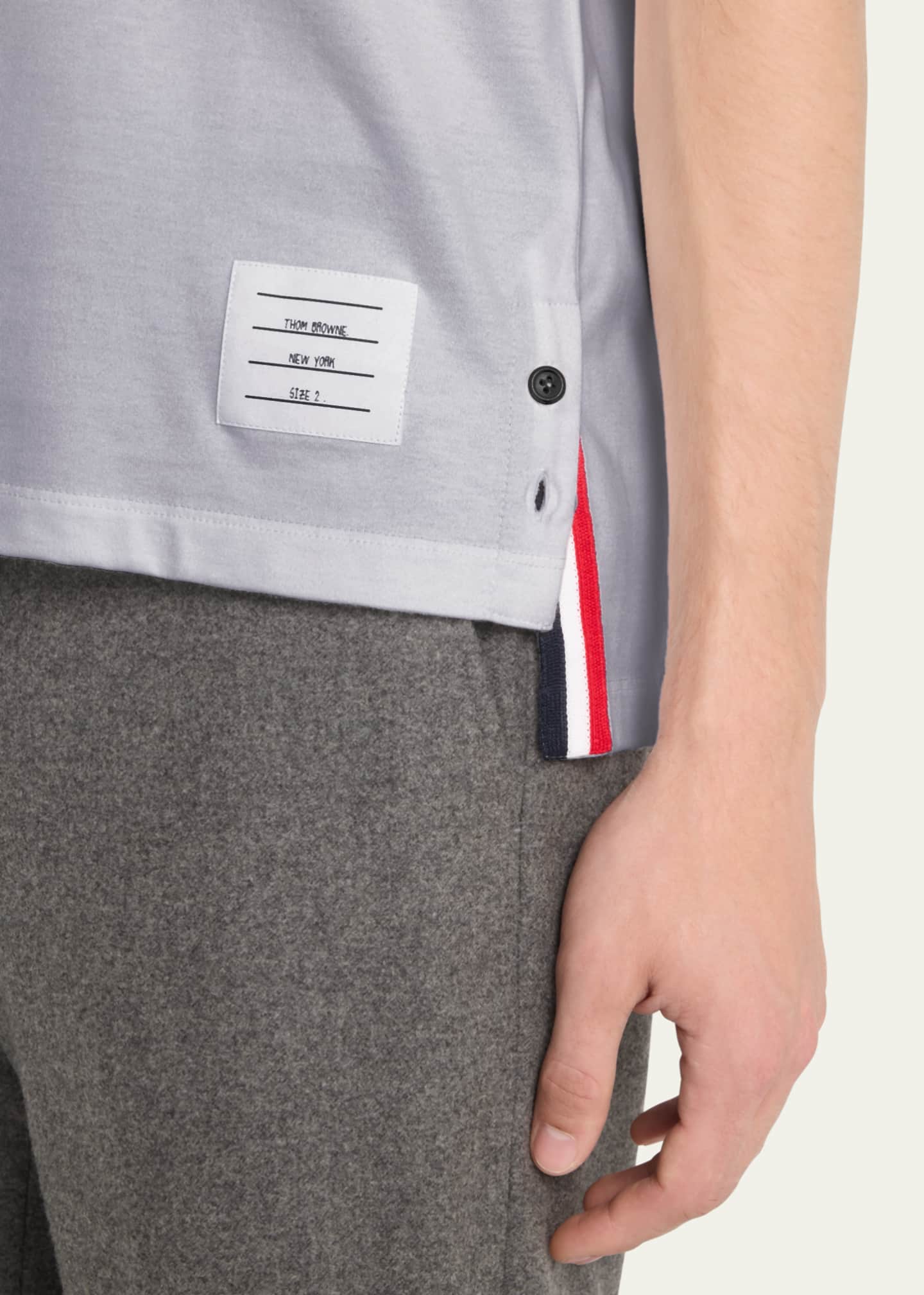 Thom Browne Short-Sleeve Logo Pocket T-Shirt Image 5 of 5