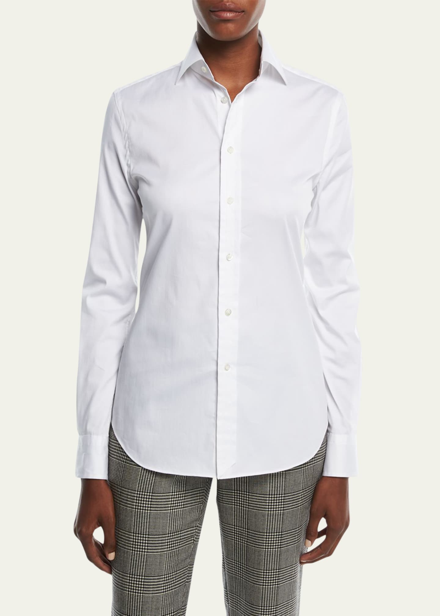 Ralph Lauren Collection Charmain Stretch Poplin Shirt Image 2 of 3