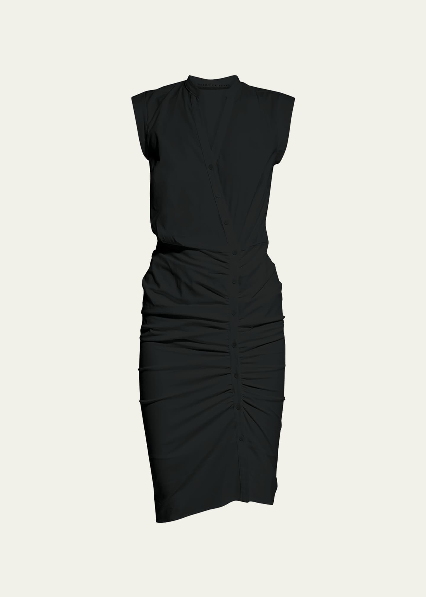 Veronica Beard Sleeveless Ruched Poplin Shirtdress - Bergdorf Goodman