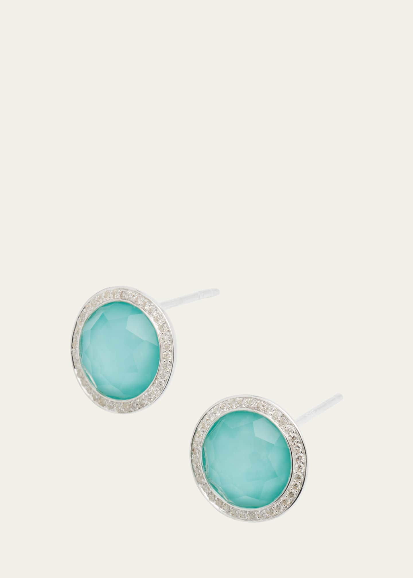 Ippolita Small Stud Earrings in Sterling Silver with Diamonds Image 3 of 4