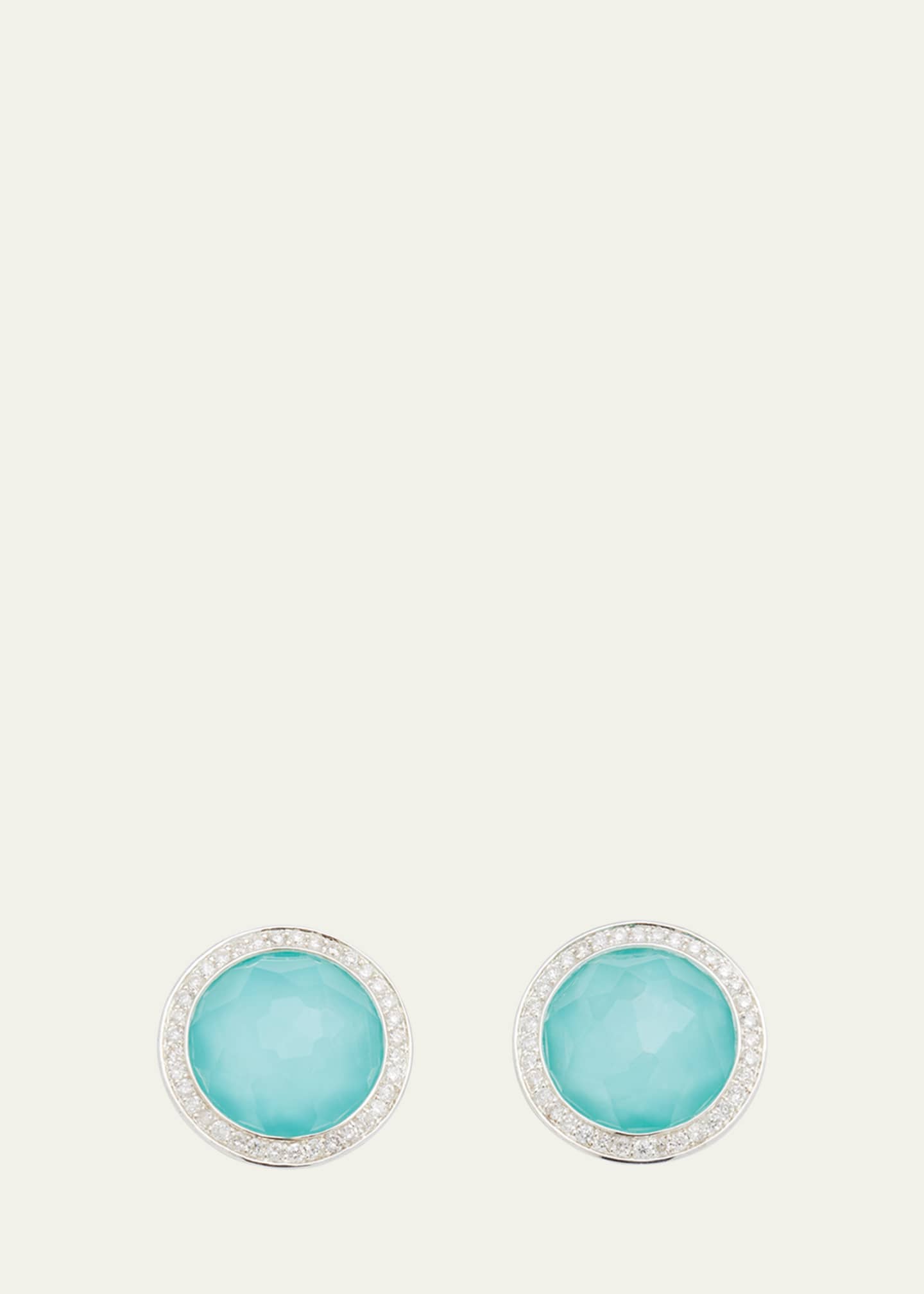 Ippolita Small Stud Earrings in Sterling Silver with Diamonds Image 1 of 4