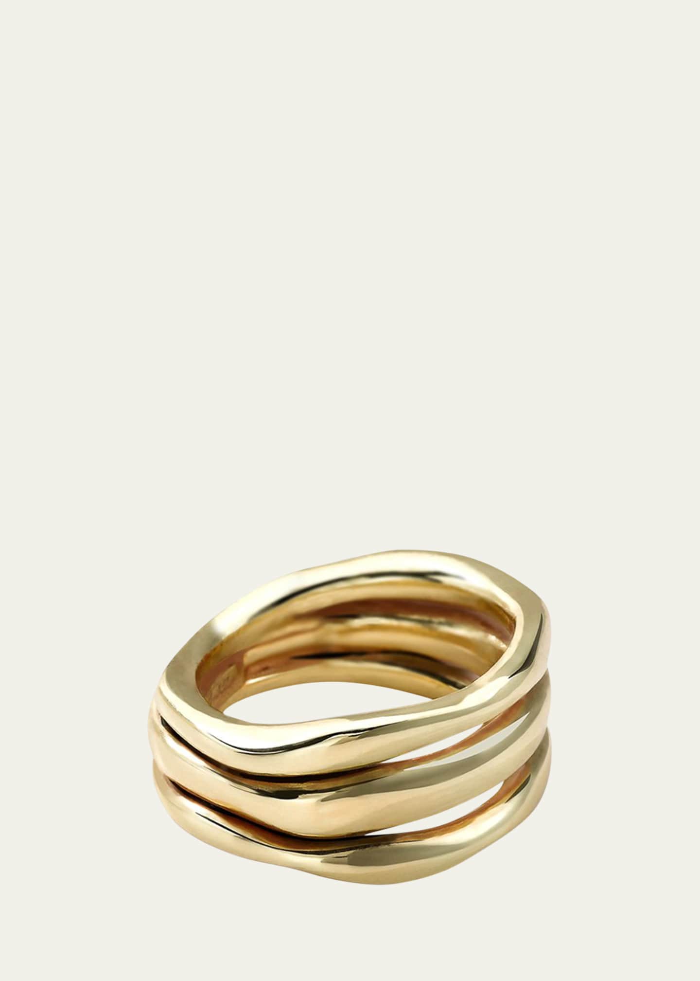 Ippolita Smooth Squiggle Triple Band Ring in 18K Gold Image 1 of 4