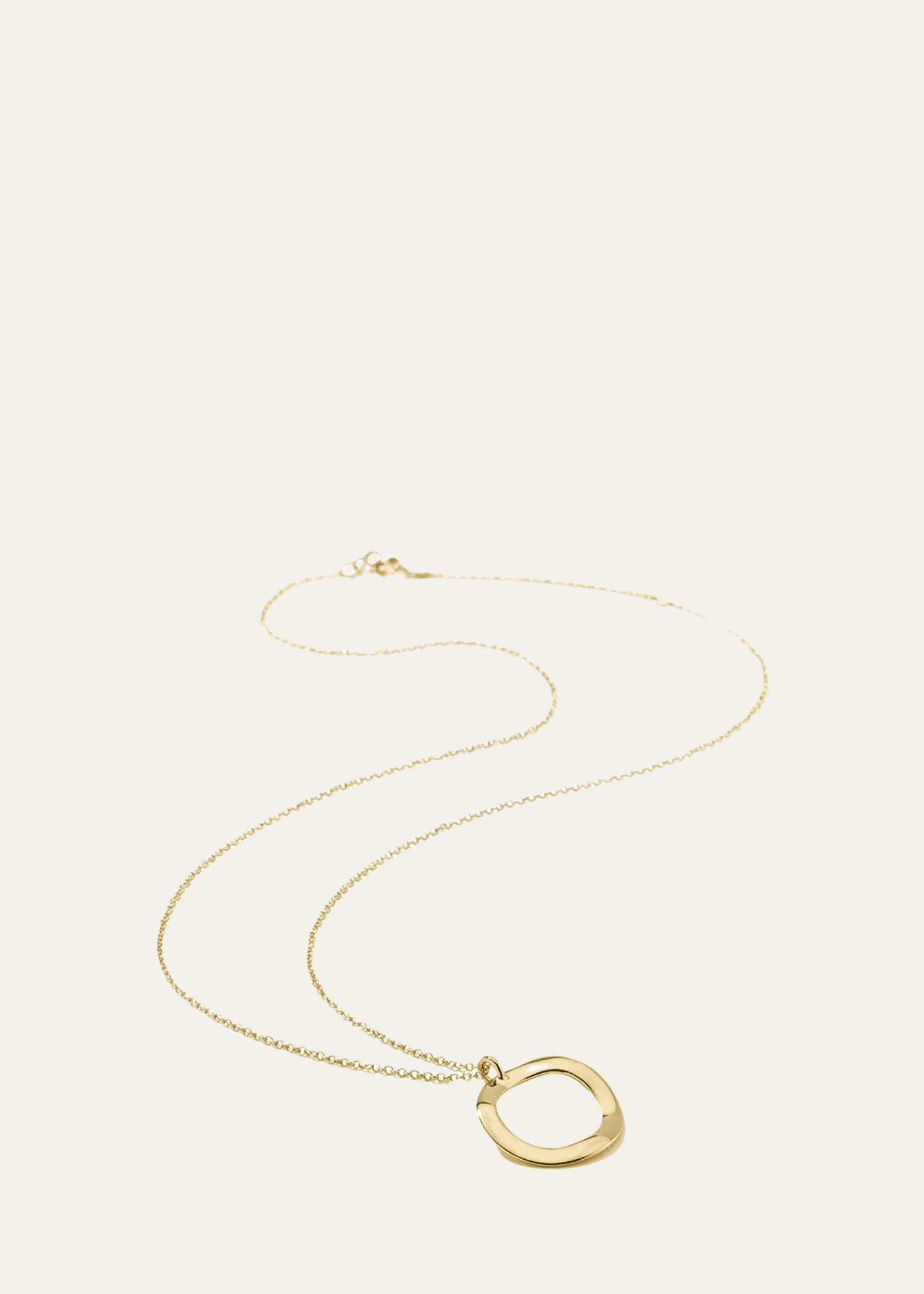 Ippolita Short Mini Wavy Circle Pendant Neckace in 18K Gold Image 2 of 2