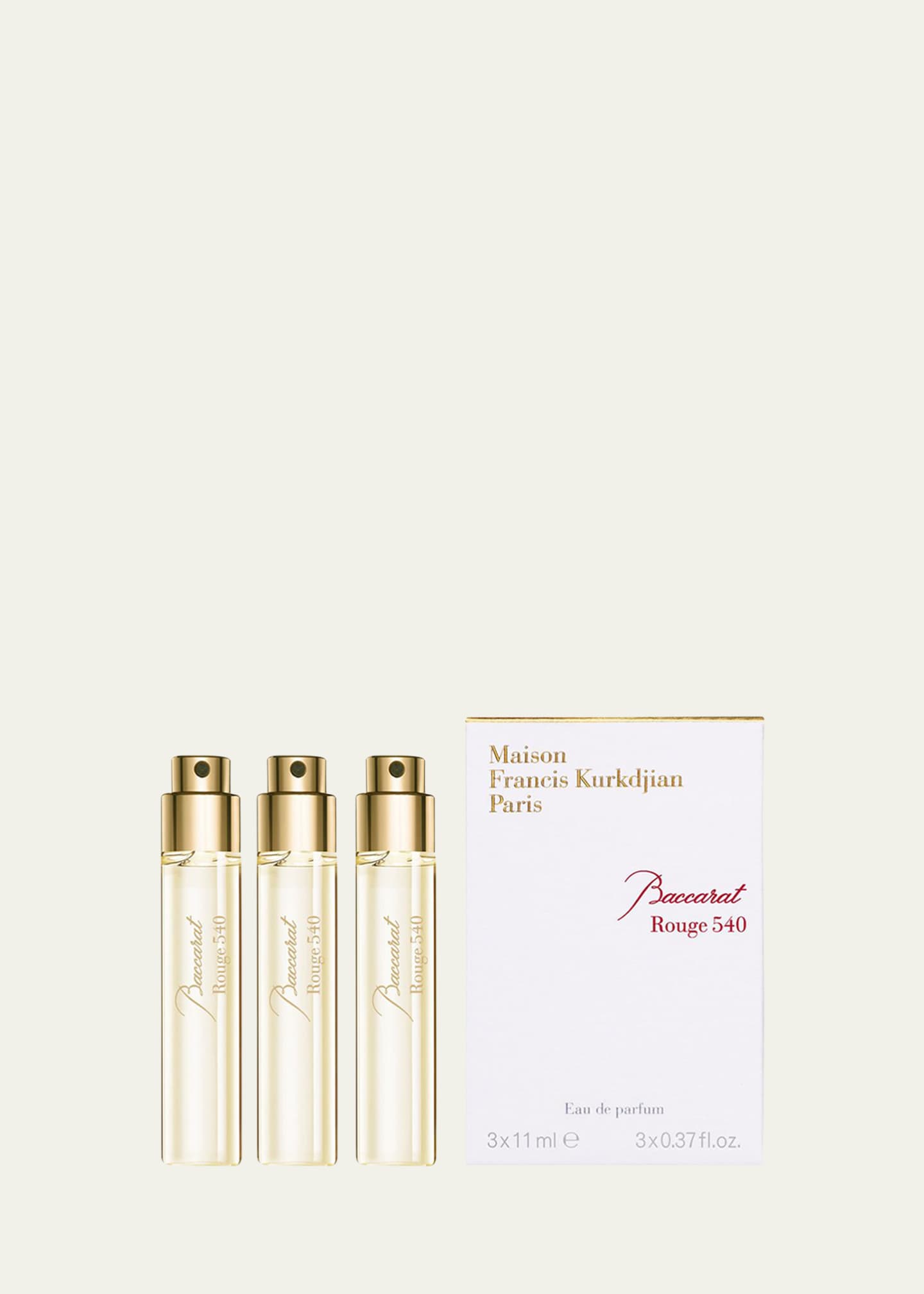 Maison Francis Kurkdjian Baccarat Rouge 540 Eau de Parfum Travel Spray Refills, 3 x 0.37 oz.