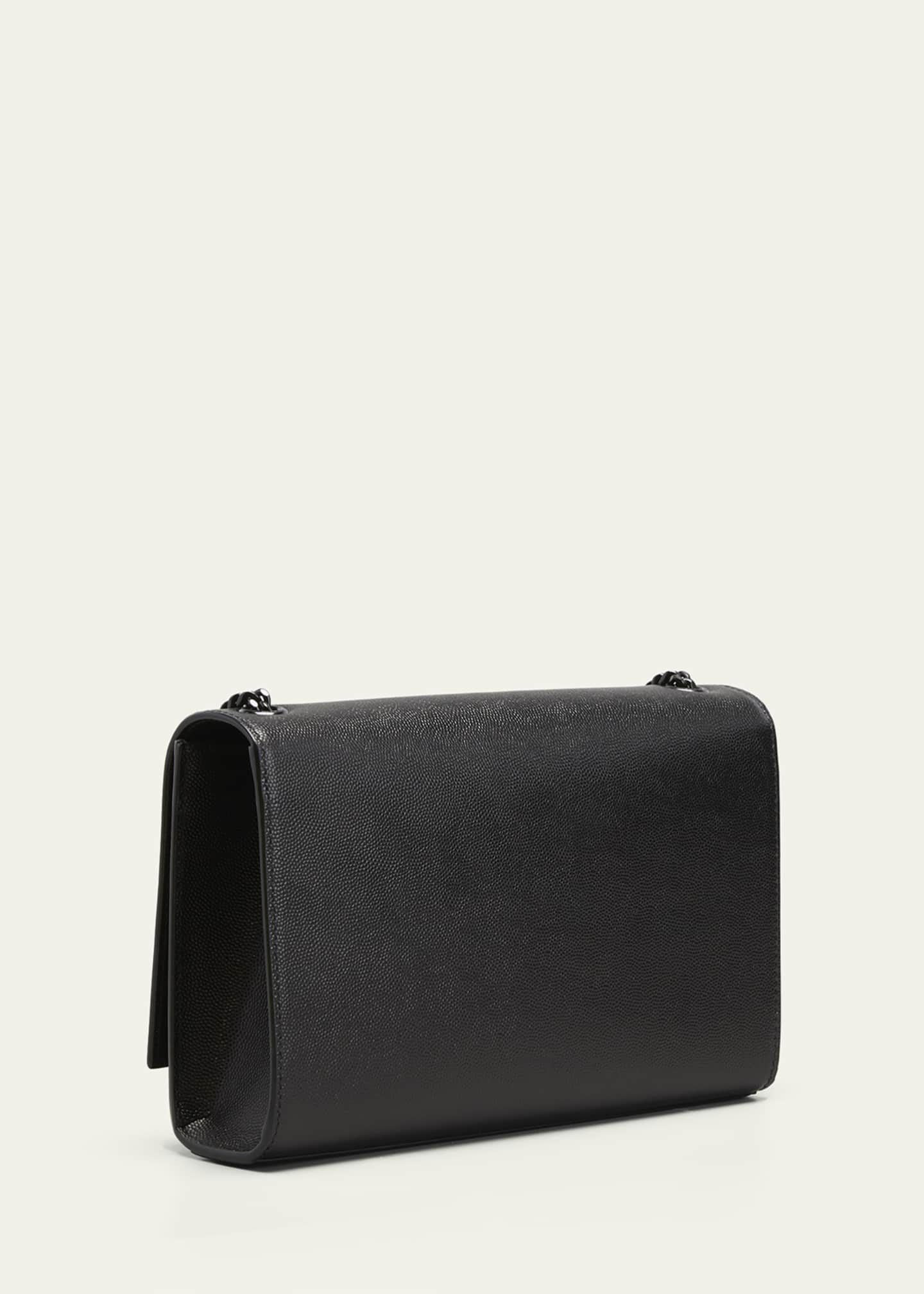 Saint Laurent Kate Medium Grain de Poudre Chain Bag, Black Hardware ...