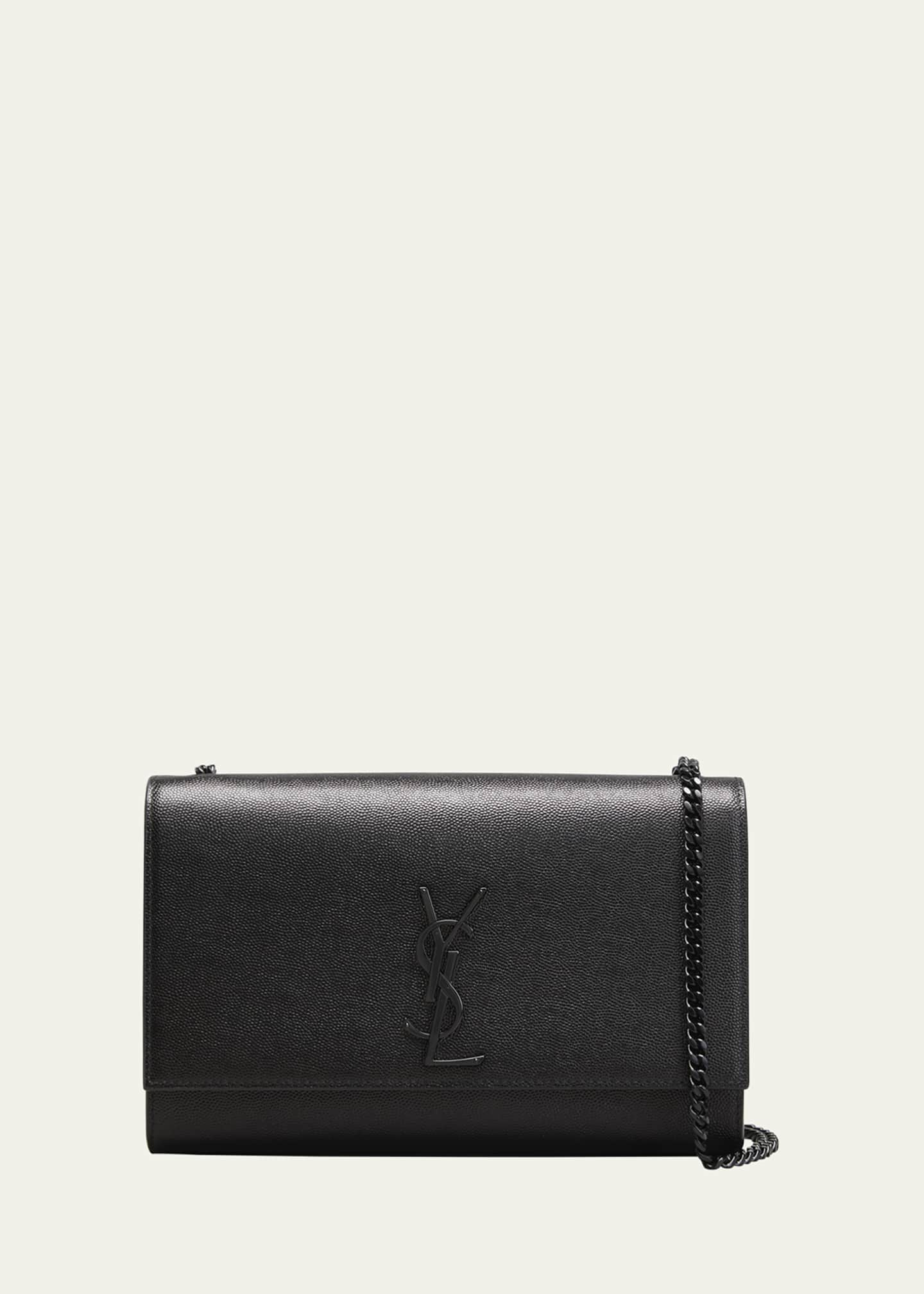 Shop Saint Laurent Kate Medium Chain Bag In Grain De Poudre