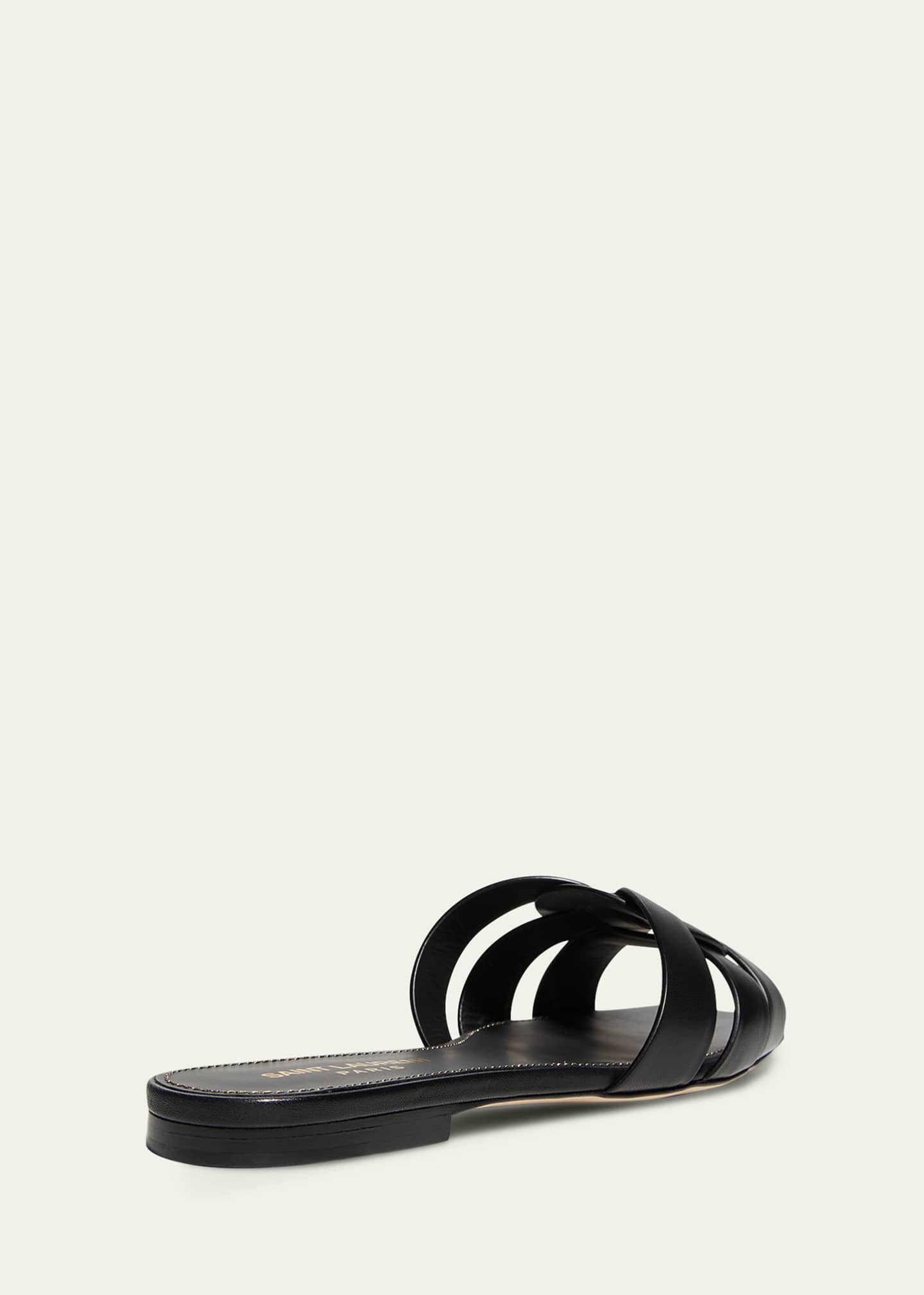 Saint Laurent Woven Leather Sandal Slide Image 2 of 4