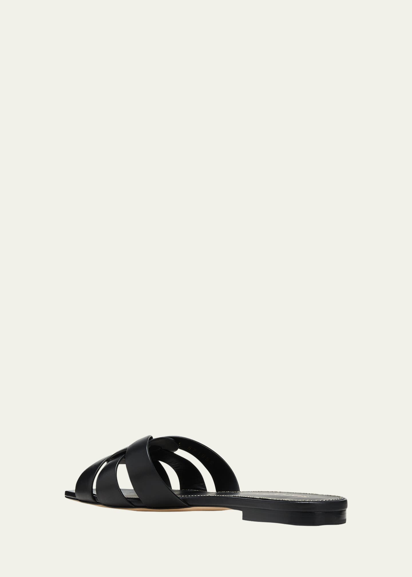 Saint laurent woven 2025 leather sandal slide