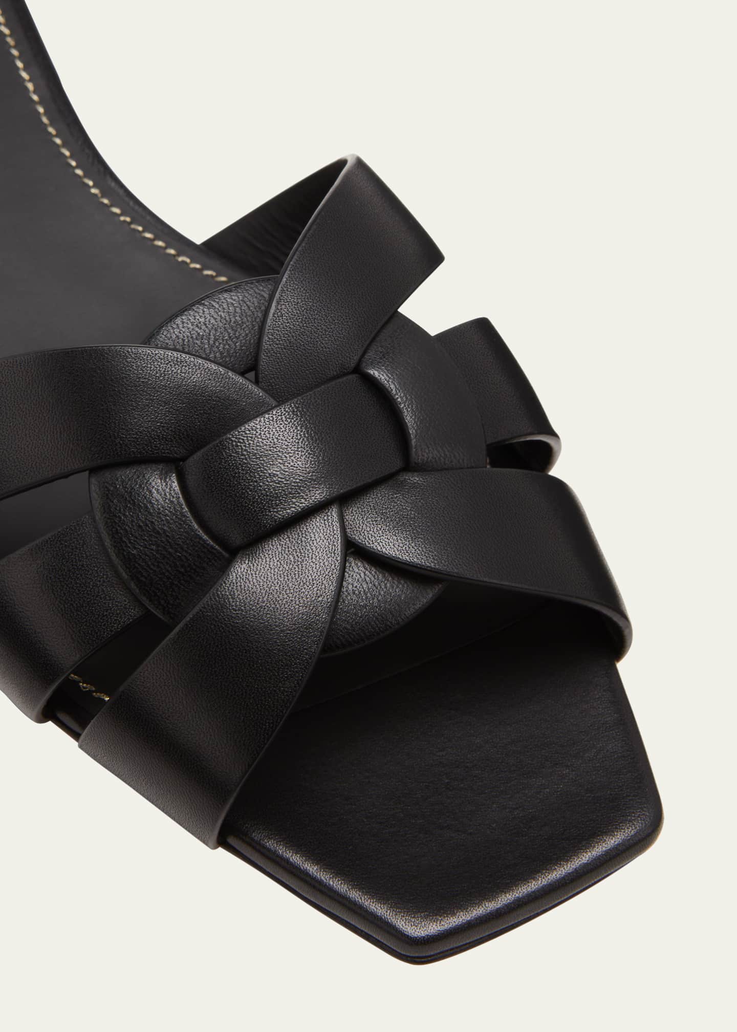 Saint laurent woven leather slides outlet