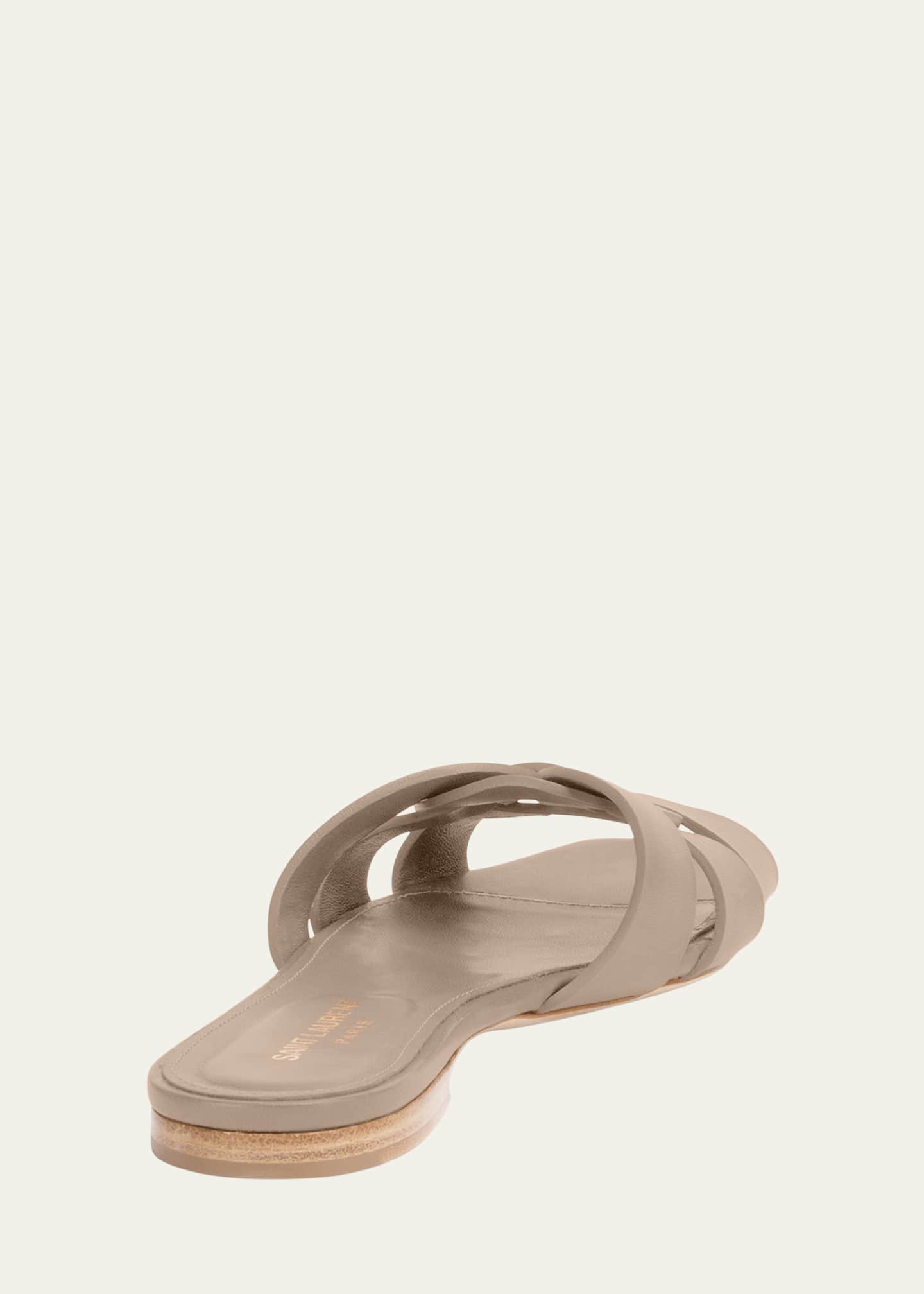 Saint Laurent Woven Leather Sandal Slide Image 2 of 4
