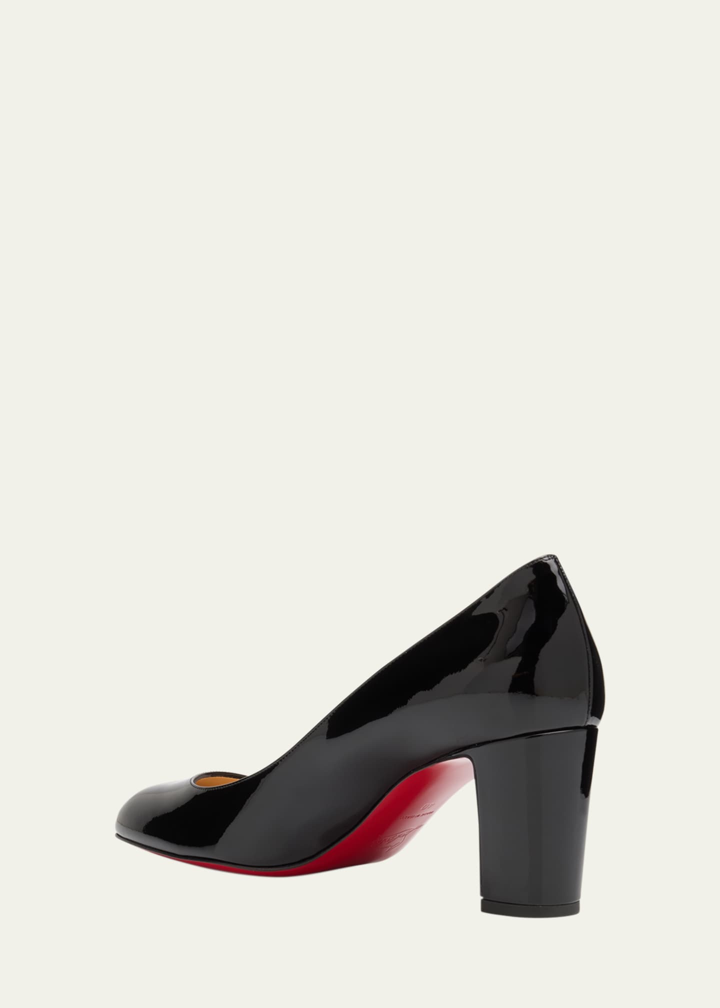 Christian Louboutin Cadrilla Patent Block Heel Red Sole Pump